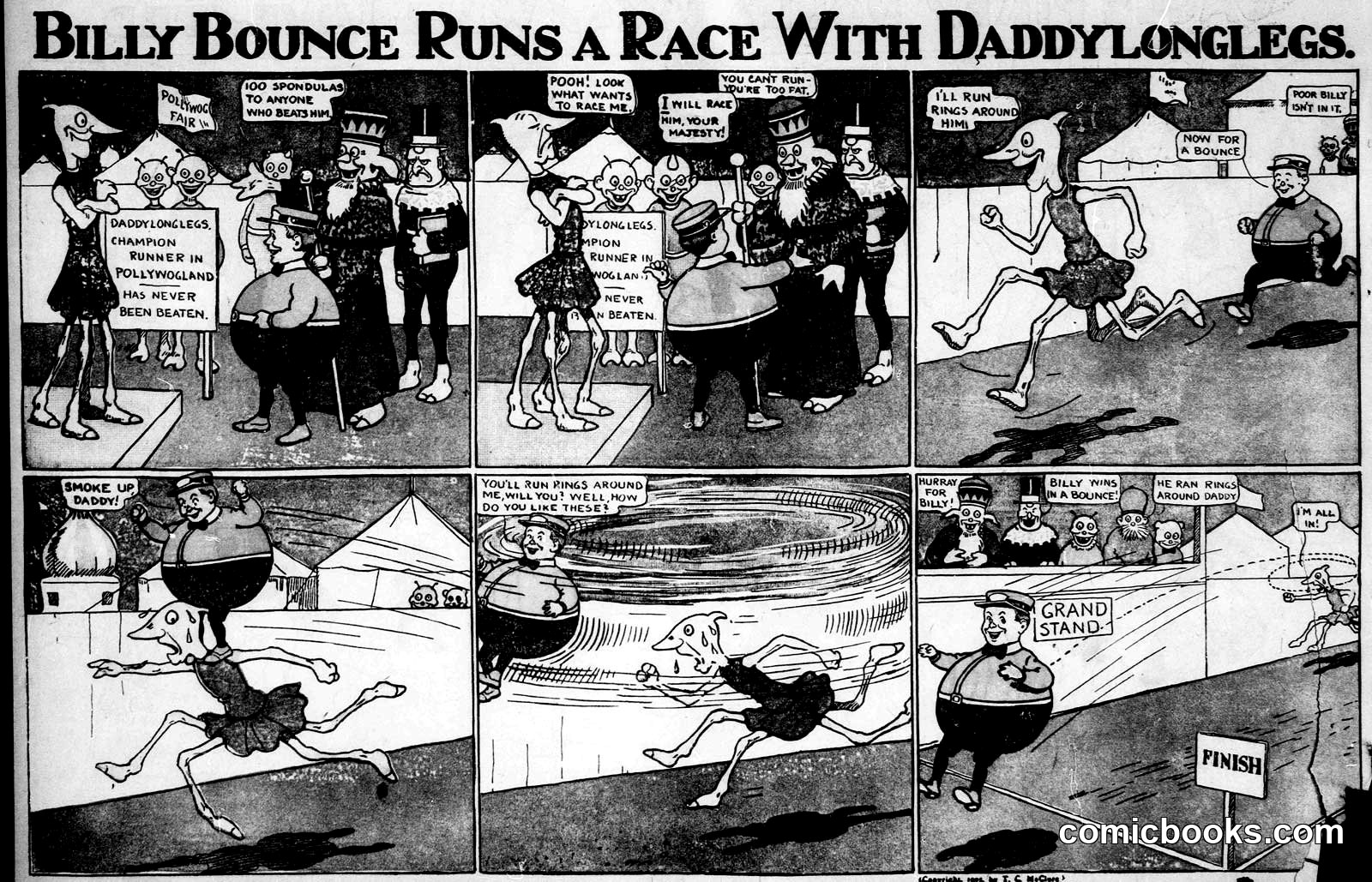 Billy Bounce Runs a Race with Daddylonglegs