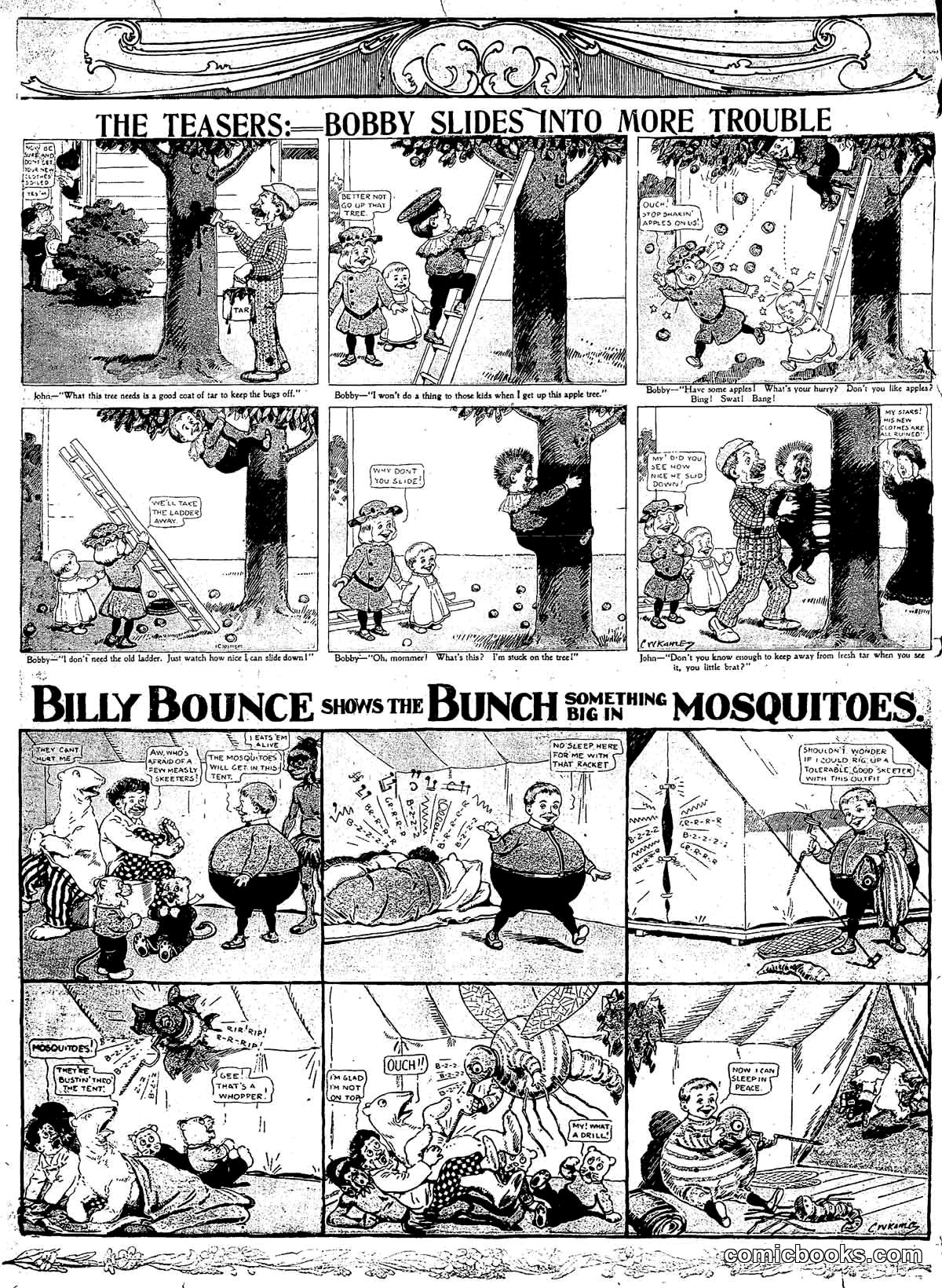 Billy Bounce and Bobby Slide Comic Strips