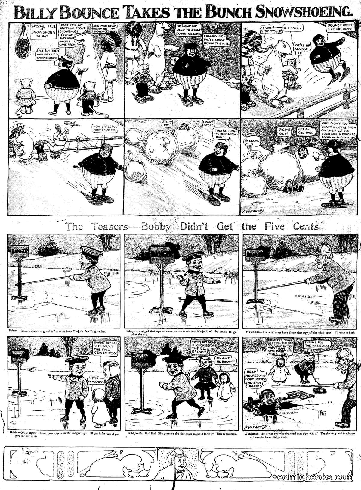 Billy Bounce Takes the Bunch Snowshoeing