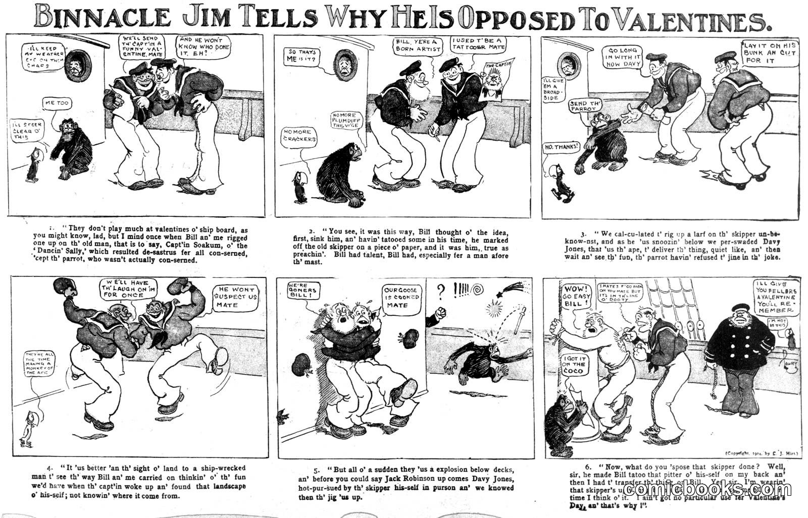 Binnacle Jim Tells Why He Is Opposed to Valentines