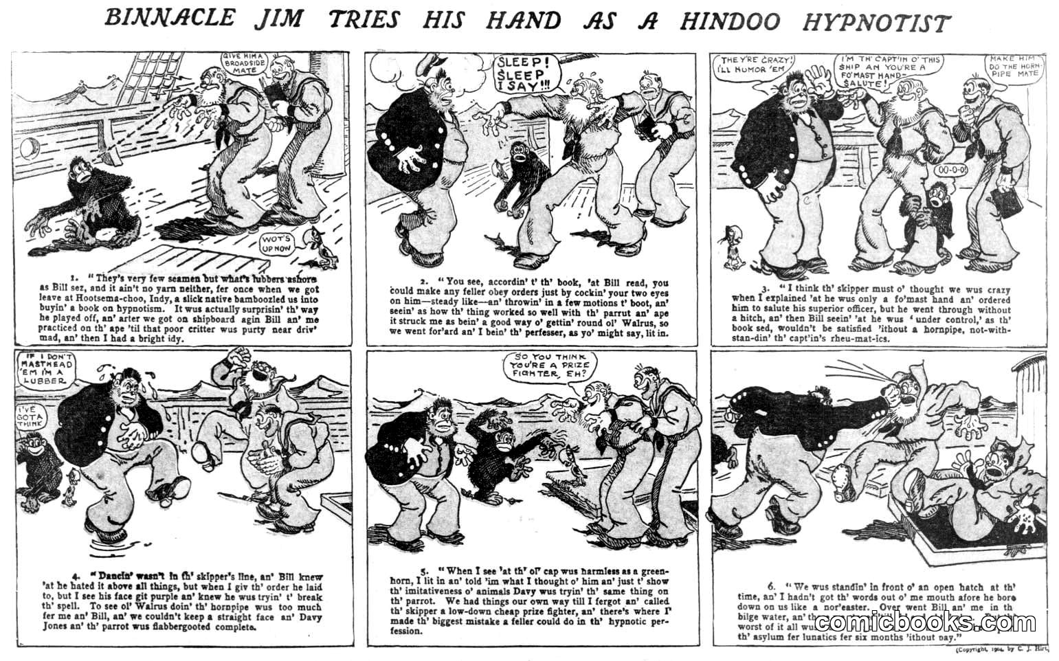 Binnacle Jim Tries His Hand as a Hindoo Hypnotist