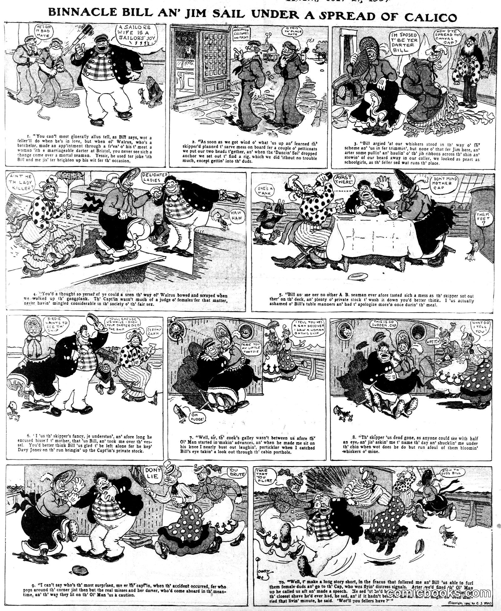 Binnacle Bill an' Jim Sail Under a Spread of Calico