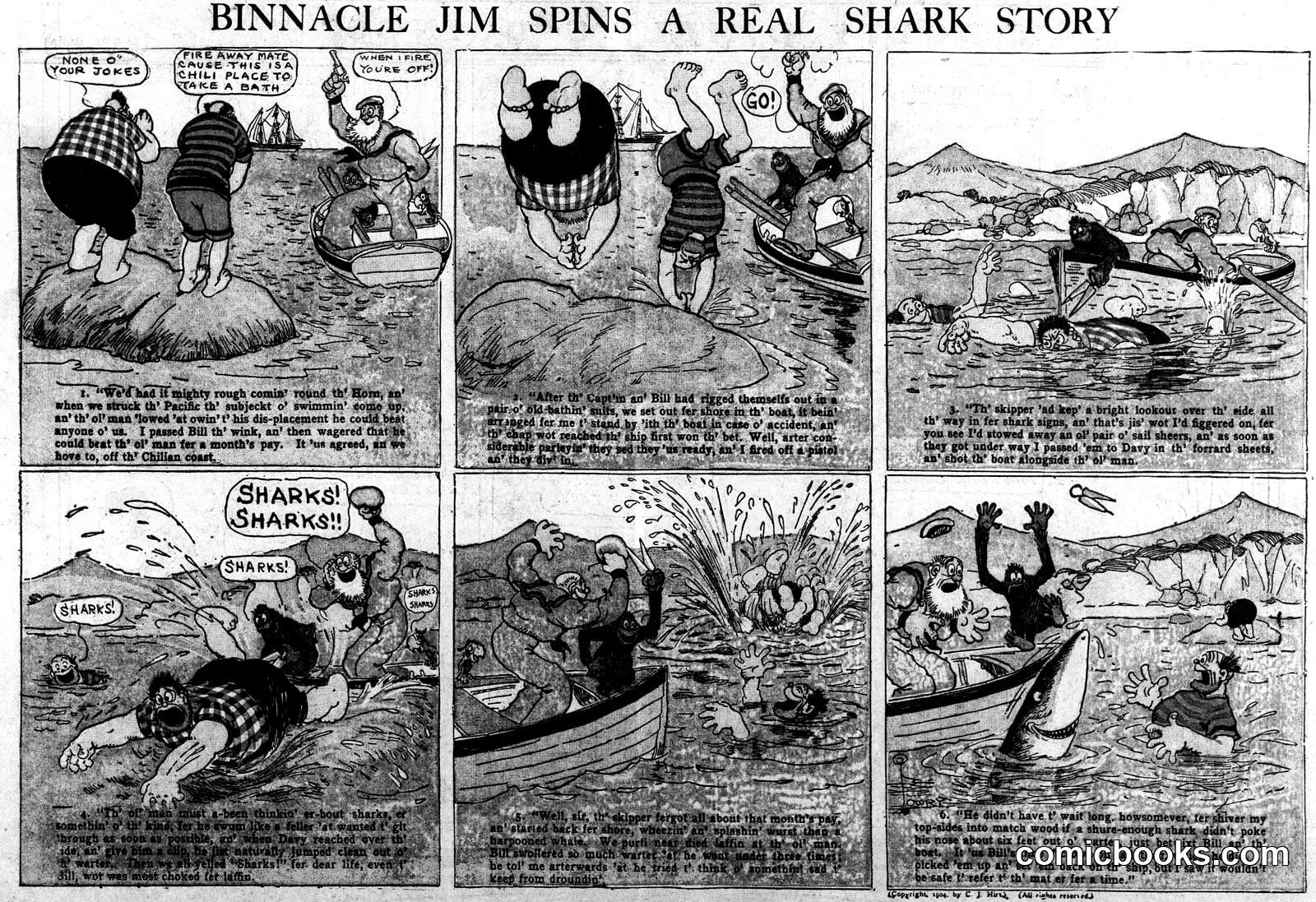 Binnacle Jim Spins a Real Shark Story