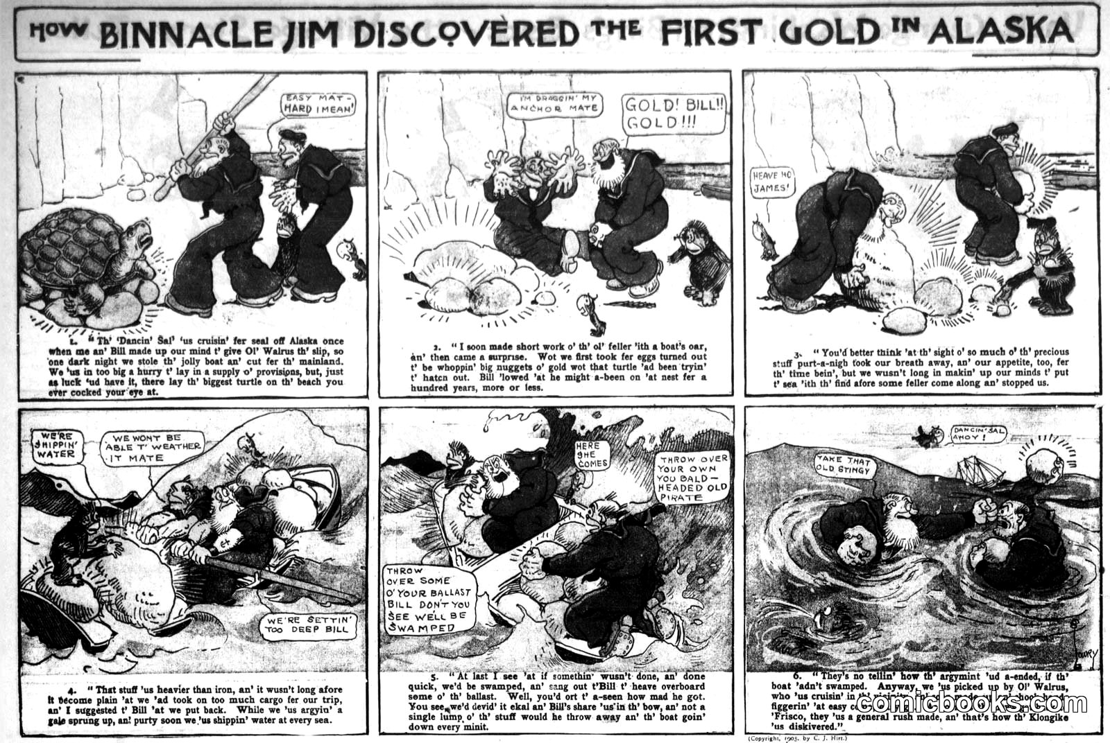Binnacle Jim Discovers the First Gold in Alaska
