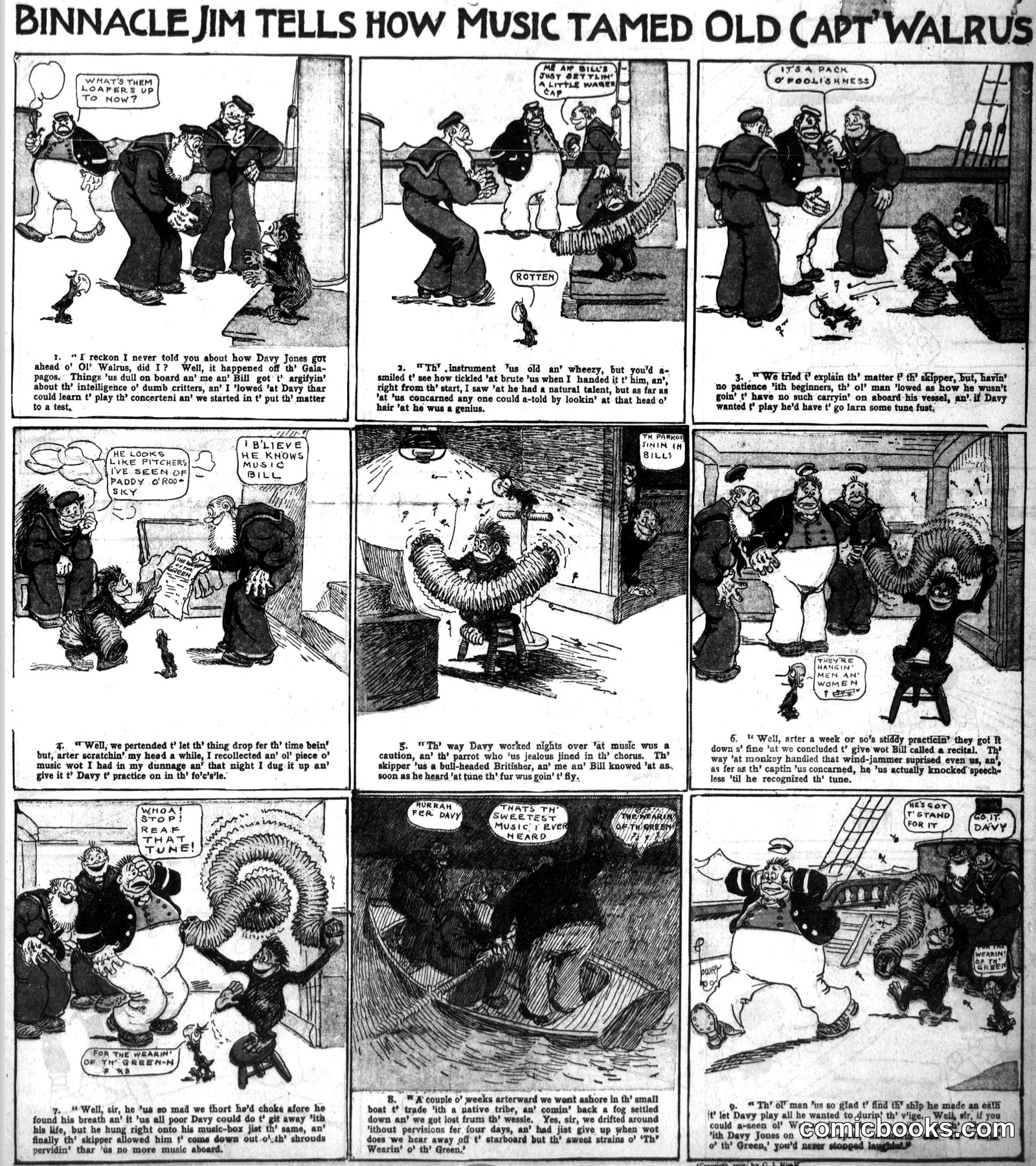 Binnacle Jim Tells How Music Tamed Old Capt'n Walrus