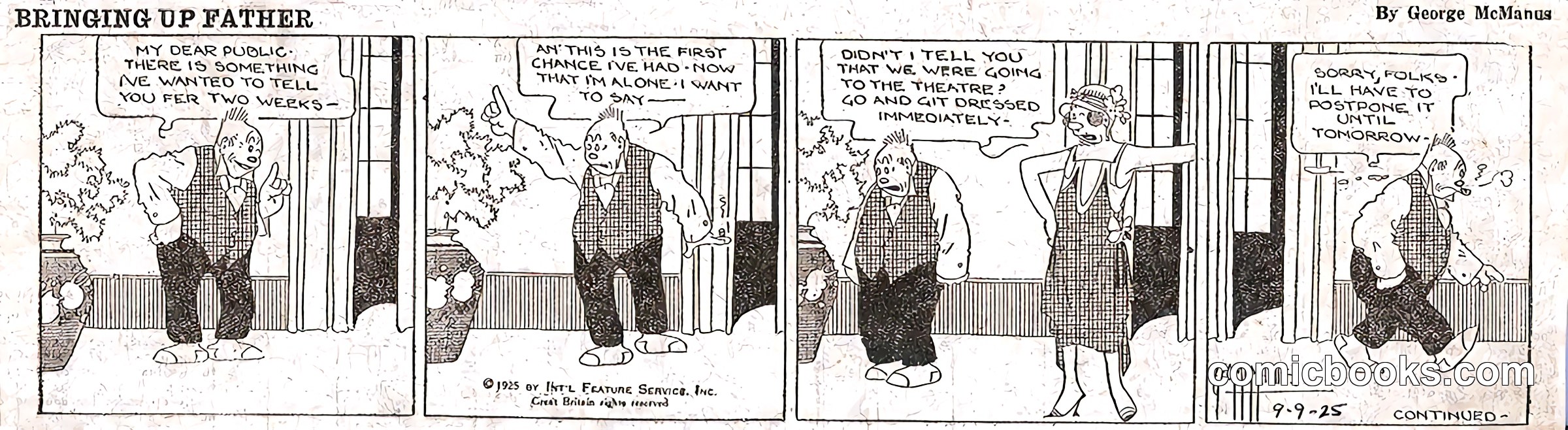 Bringing Up Father — September 9, 1925