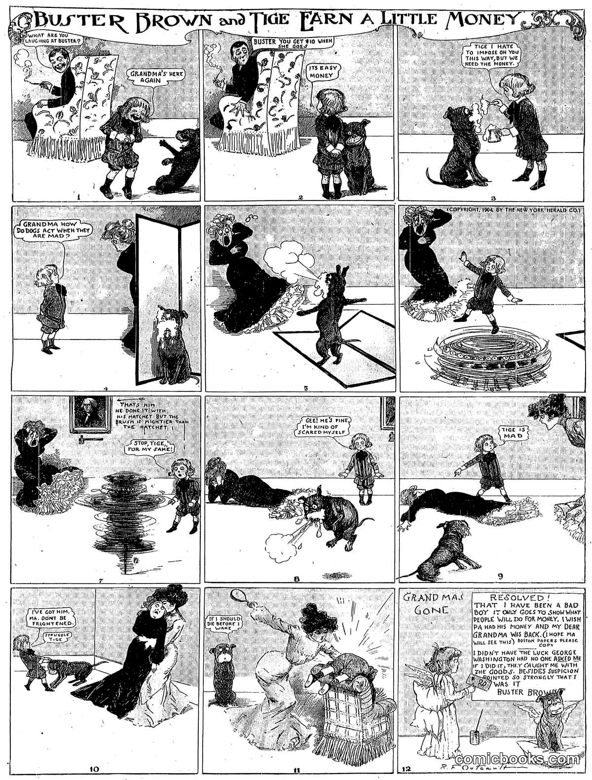 Buster Brown and Tige Earn a Little Money
