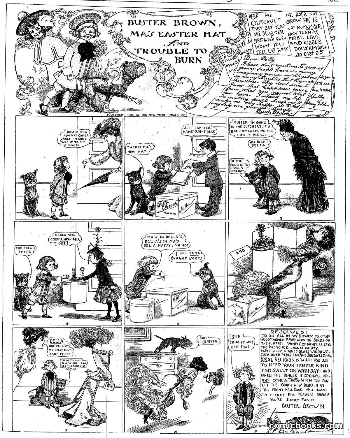 Buster Brown — Ma's Easter Hat and Trouble to Burn