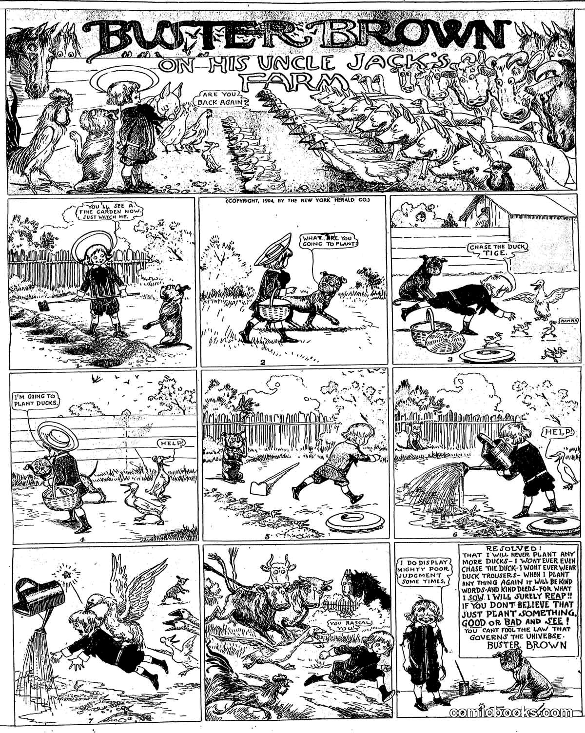 Buster Brown on His Uncle Jack's Farm