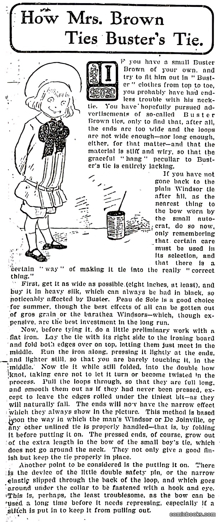 Buster Brown — How Mrs. Brown Ties Buster's Tie