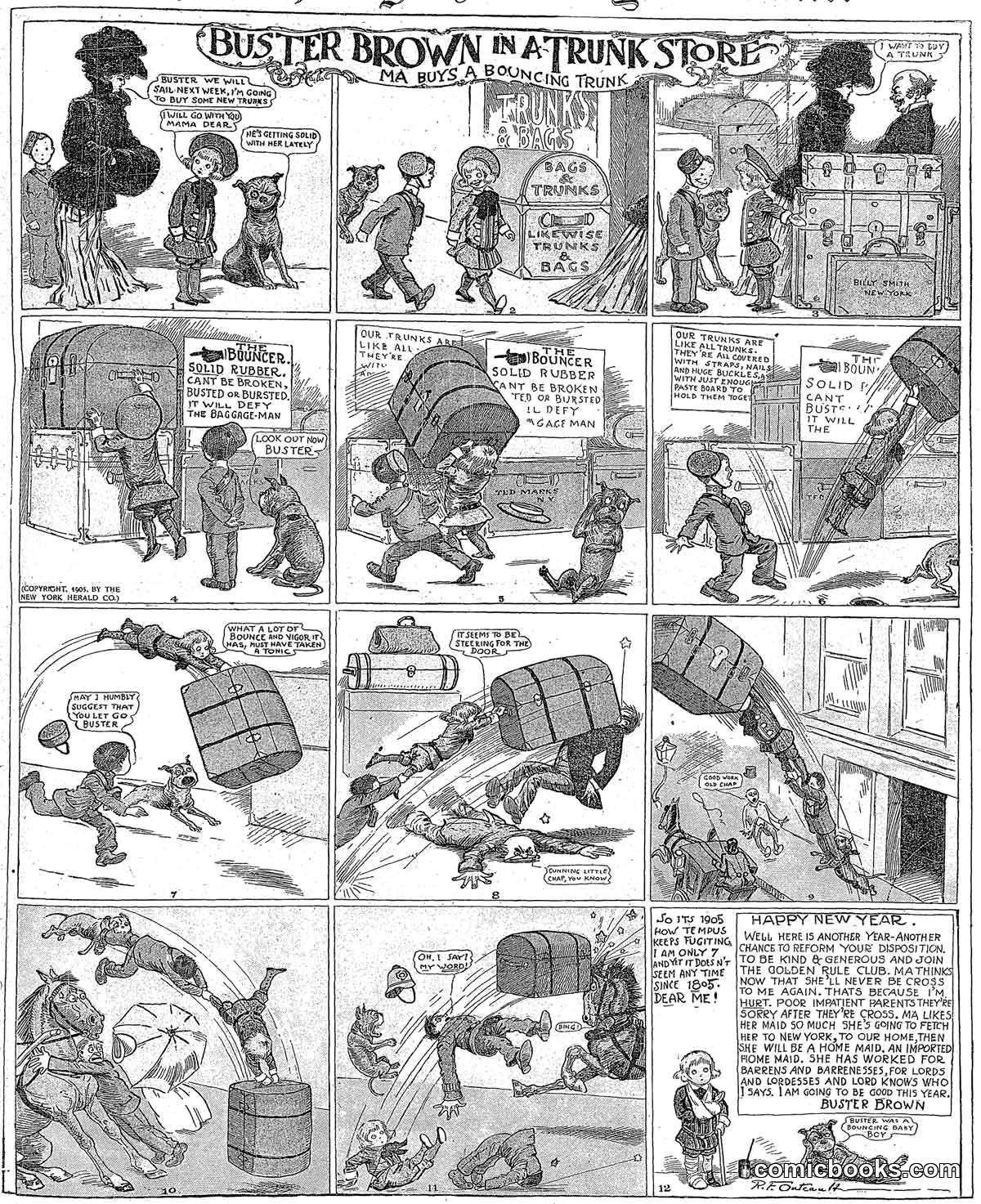 Buster Brown in a Trunk Store
