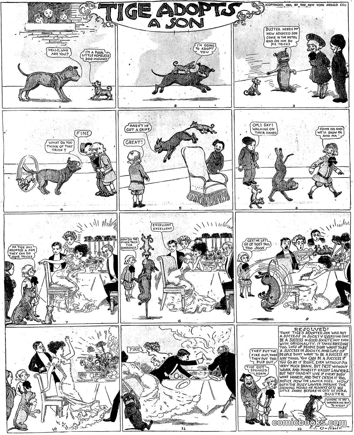 Buster Brown: "Tige Adopts a Son"