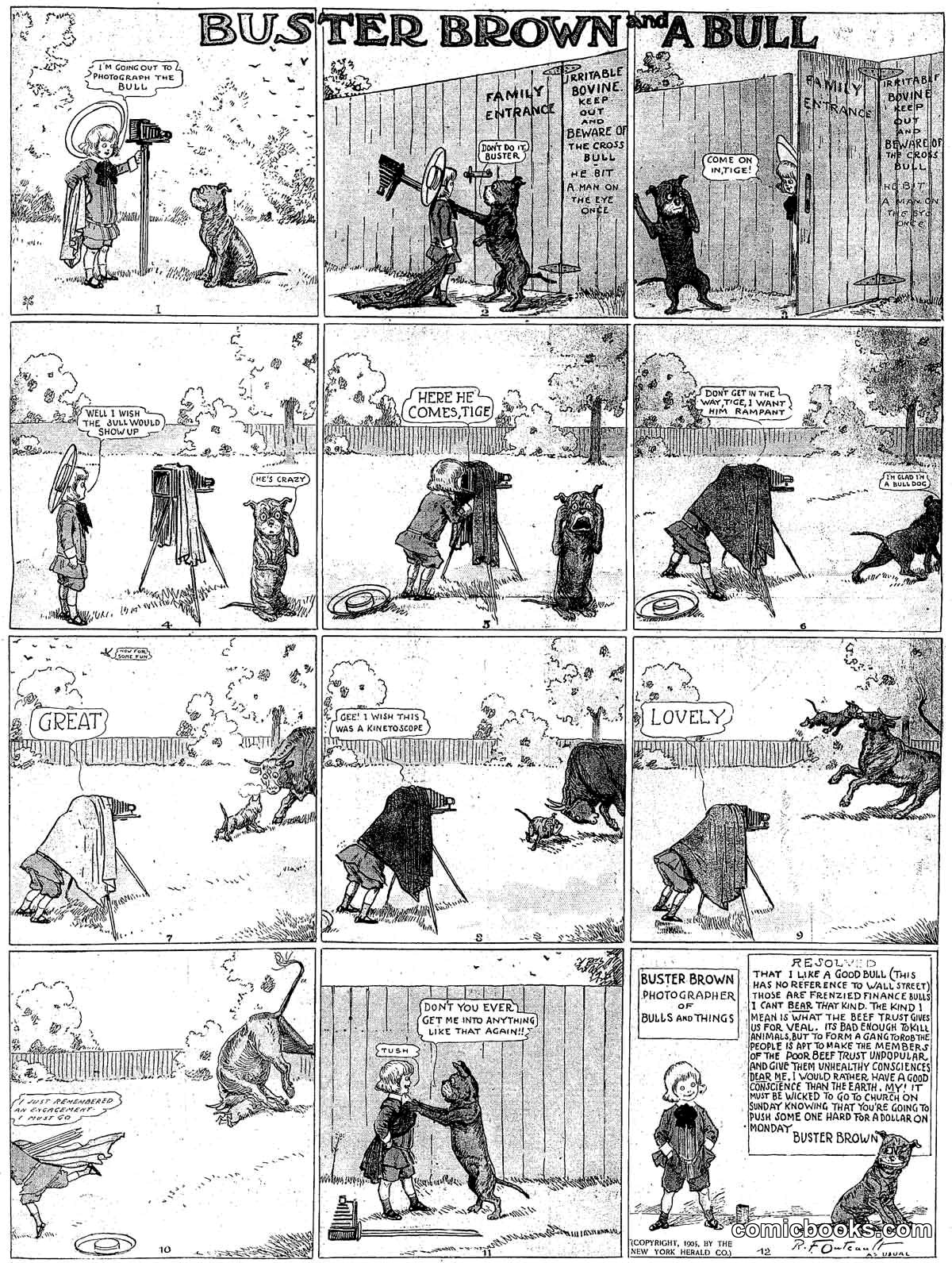 Buster Brown and a Bull