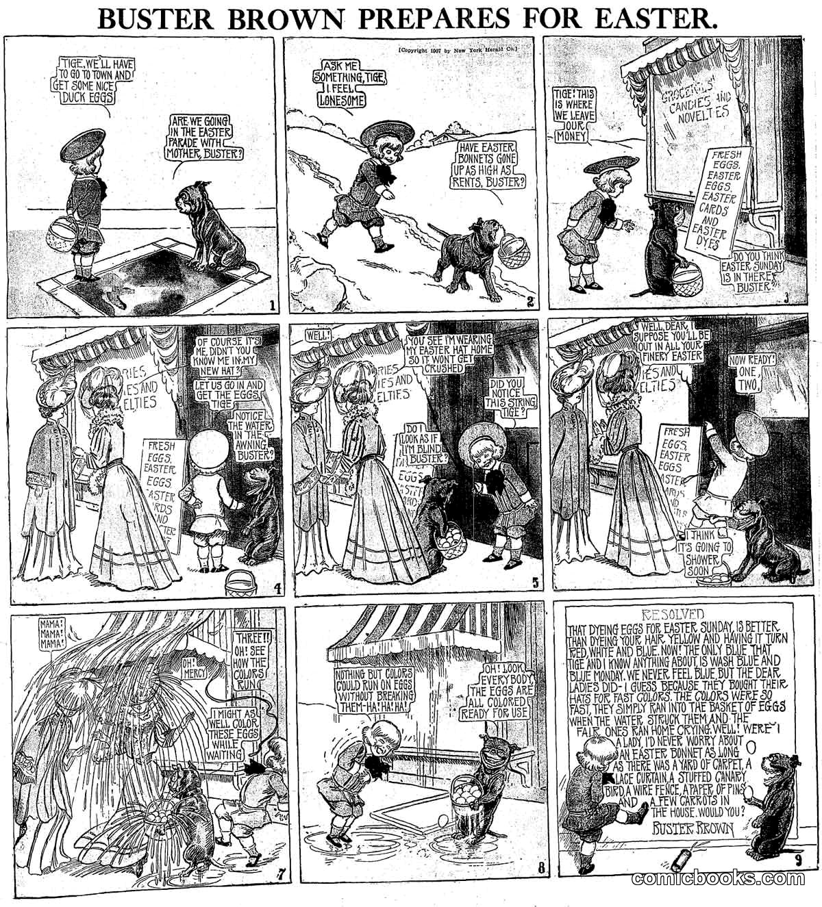 Buster Brown Prepares for Easter
