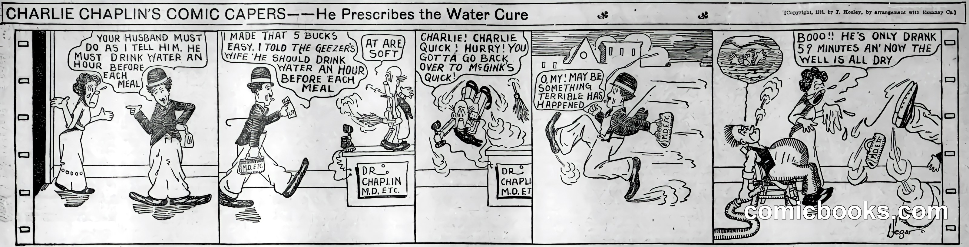 Charlie Chaplin's Comic Capers — 'He Prescribes the Water Cure'