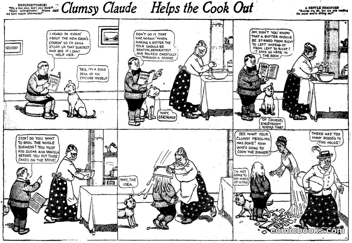 Clumsy Claude Helps the Cook Out