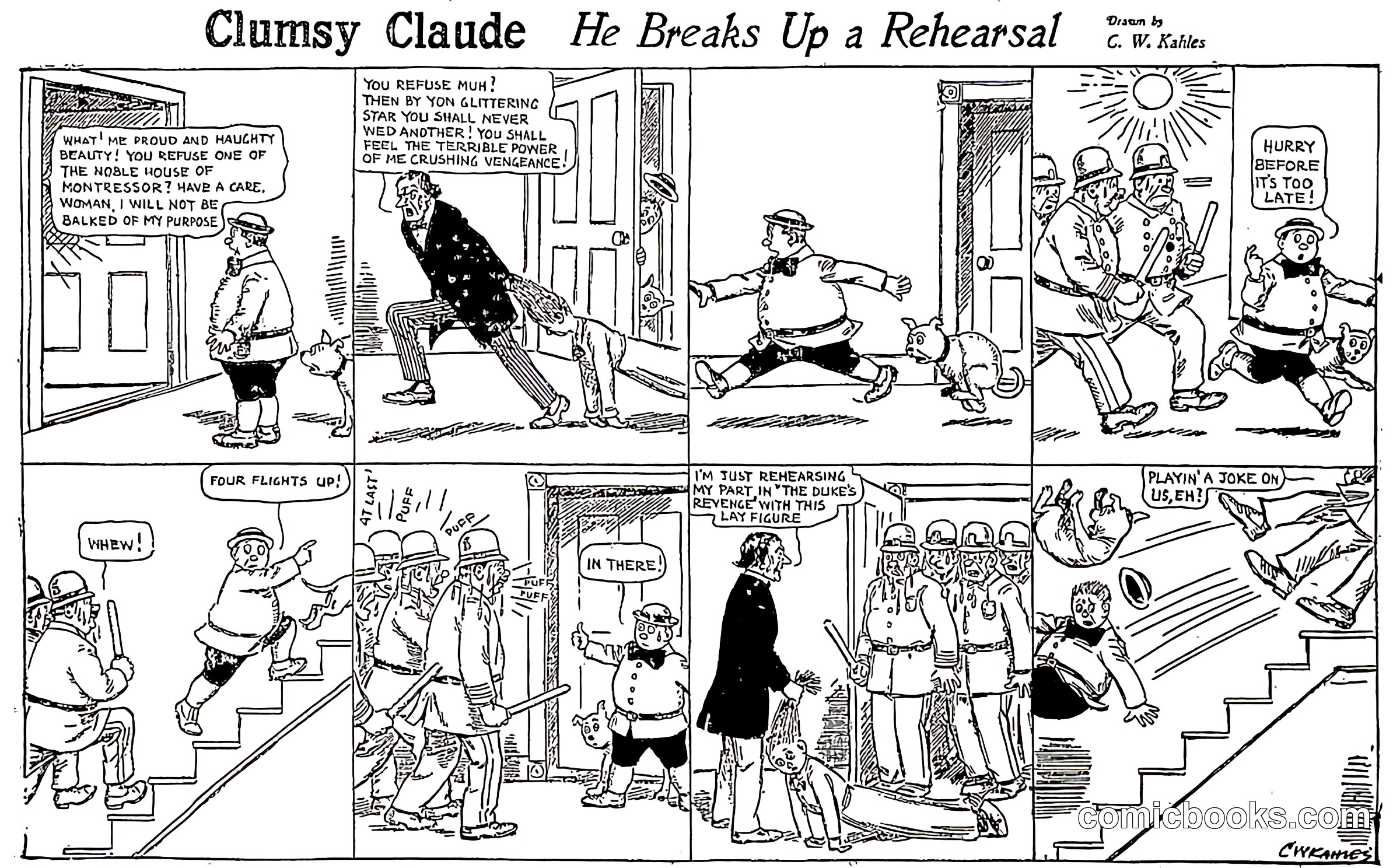 Clumsy Claude: He Breaks Up a Rehearsal