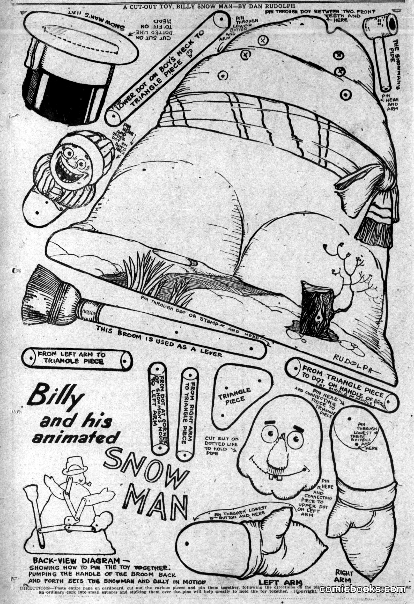 Cut-Out Toy: Billy and His Animated Snow Man