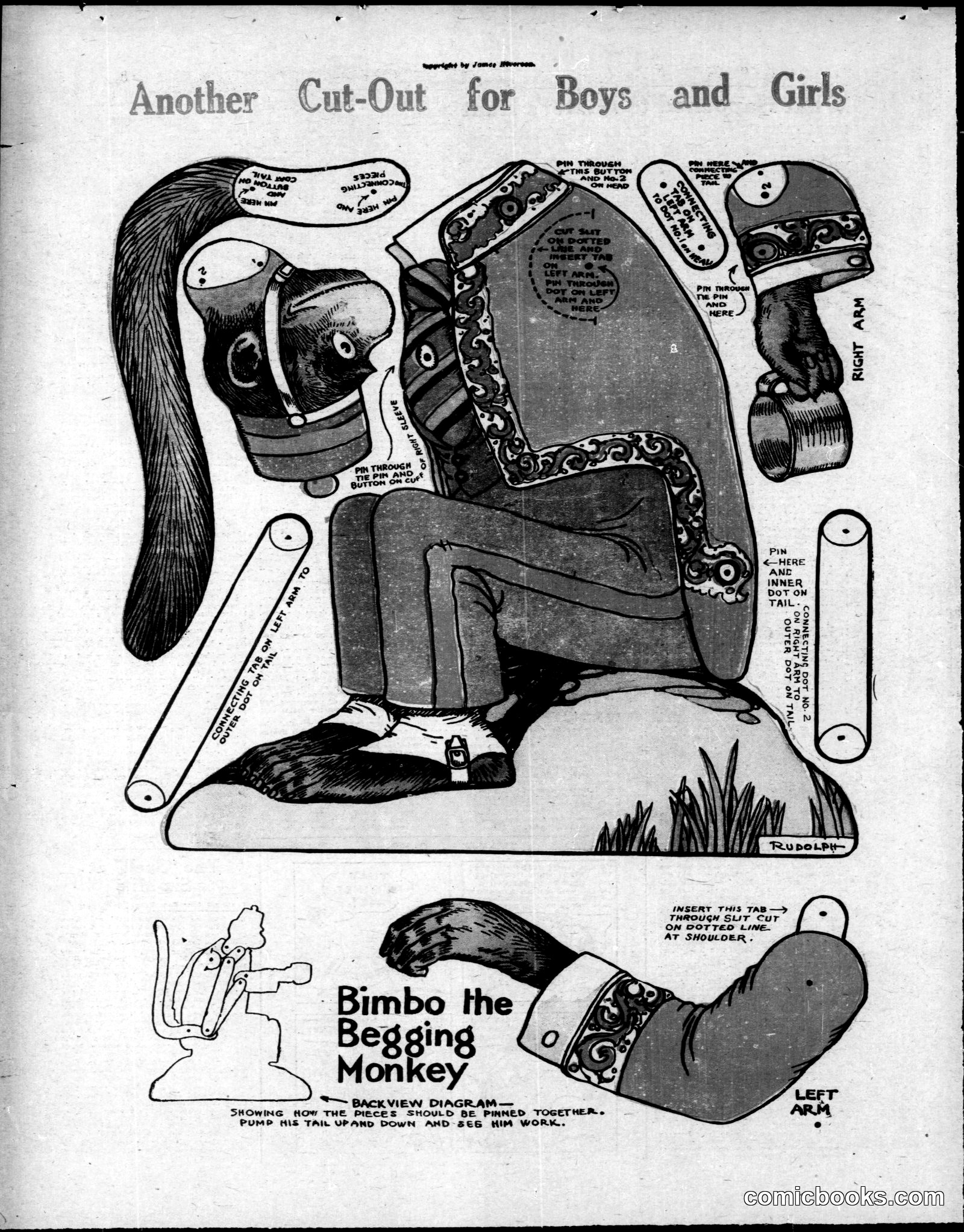 Another Cut-Out for Boys and Girls: Bimbo the Begging Monkey