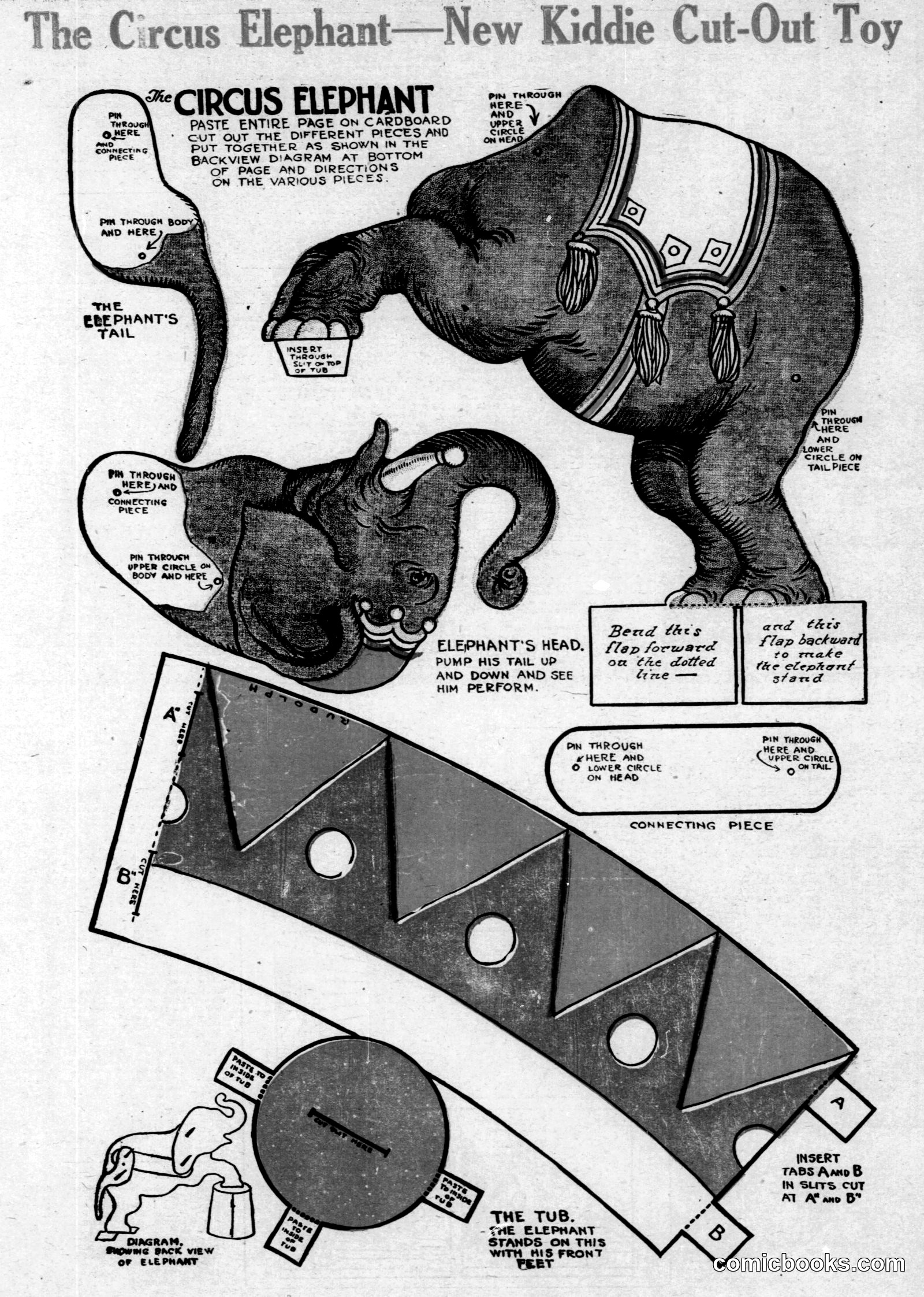 The Circus Elephant—New Kiddie Cut-Out Toy