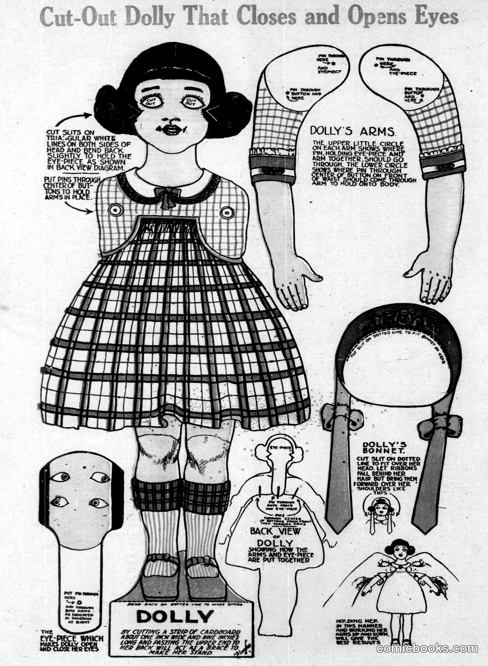 Cut-Out Dolly That Closes and Opens Eyes