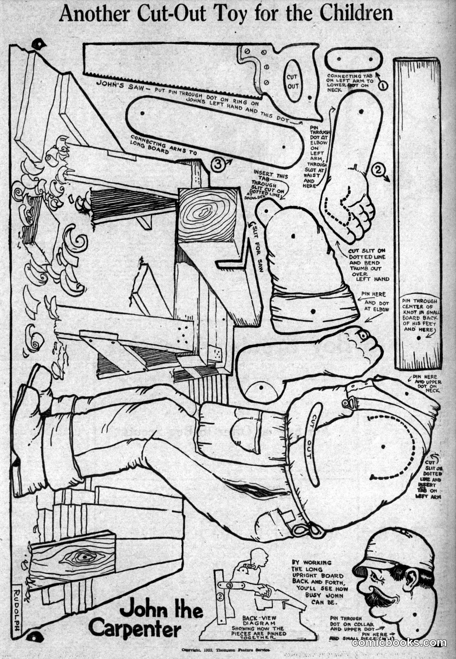 John the Carpenter Cut-Out Toy