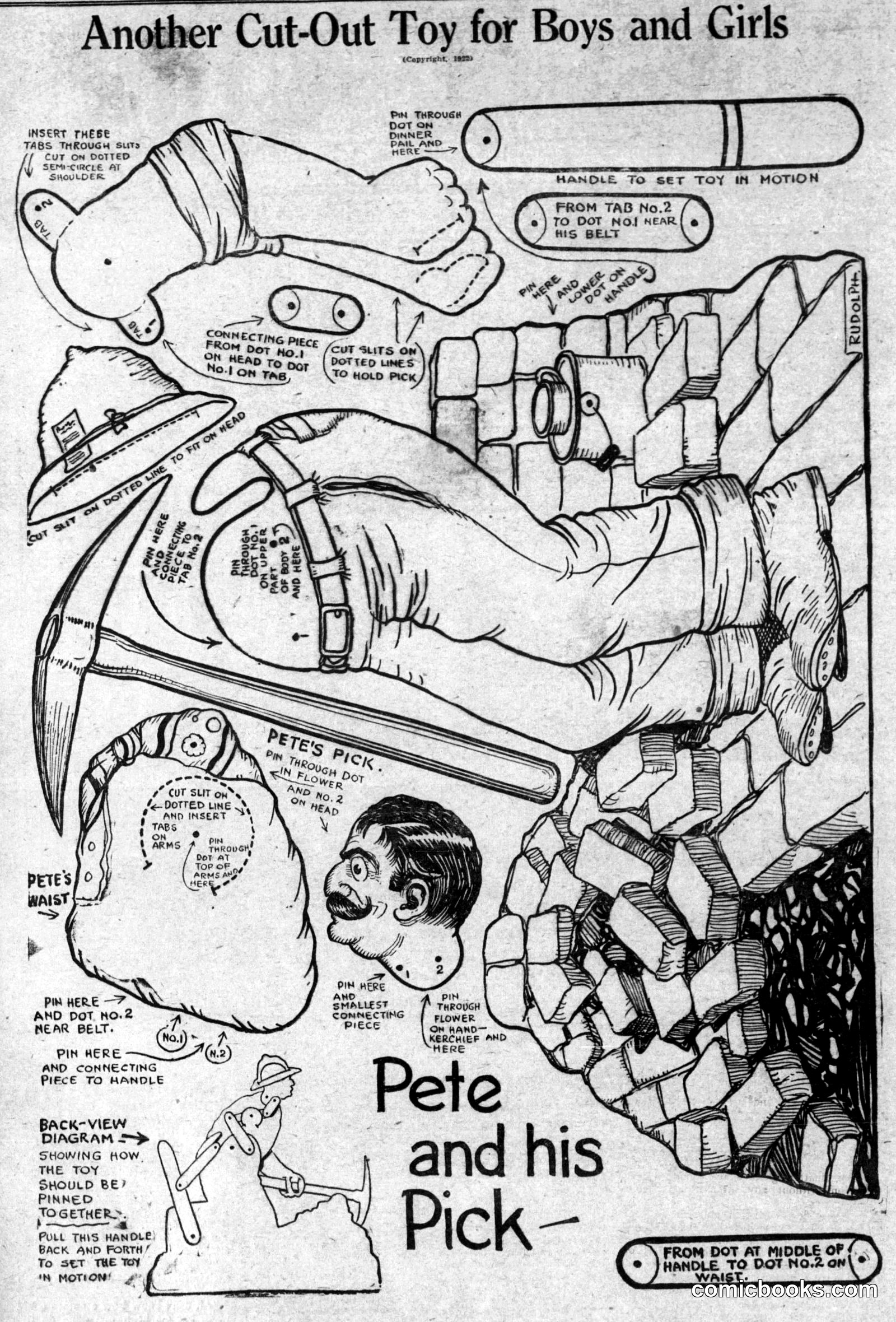 Pete and His Pick — A Cut-Out Toy