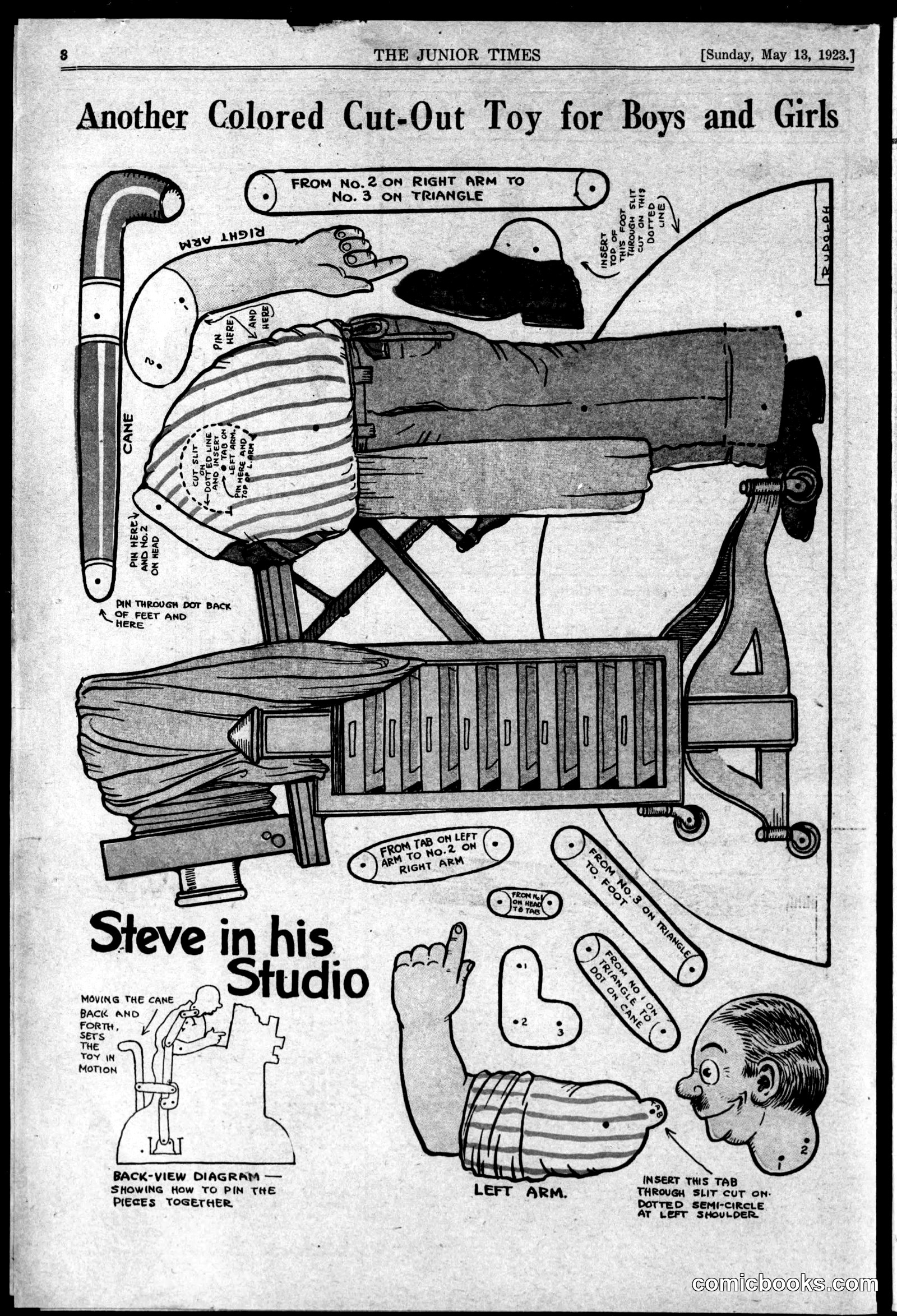 Another Colored Cut-Out Toy for Boys and Girls: Steve in His Studio