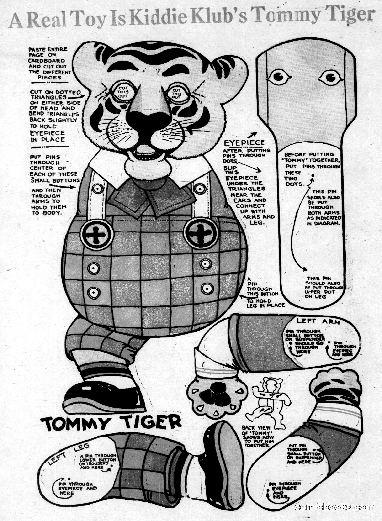 Tommy Tiger Cut-Out Toy