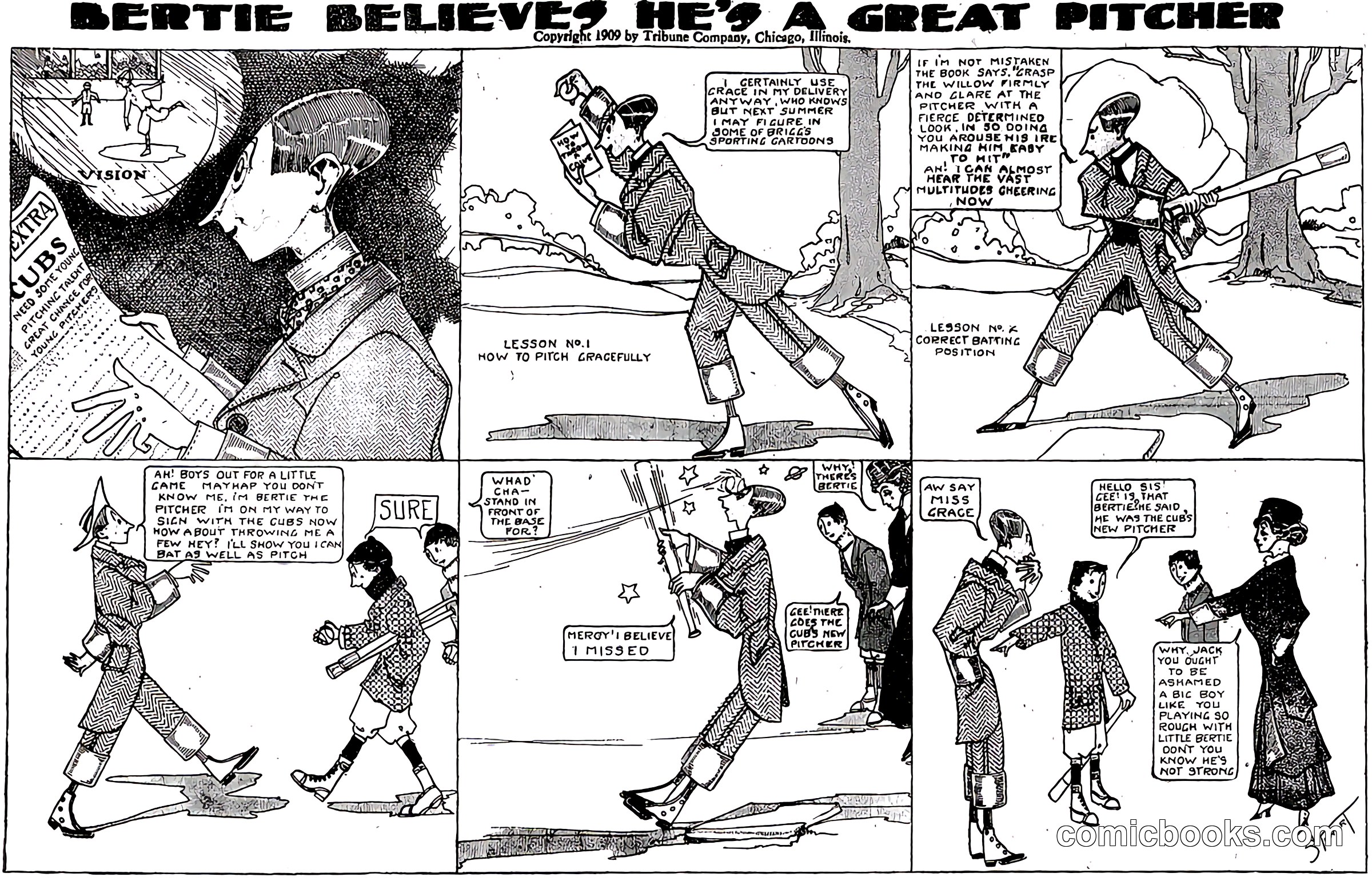 Bertie Believes He's a Great Pitcher