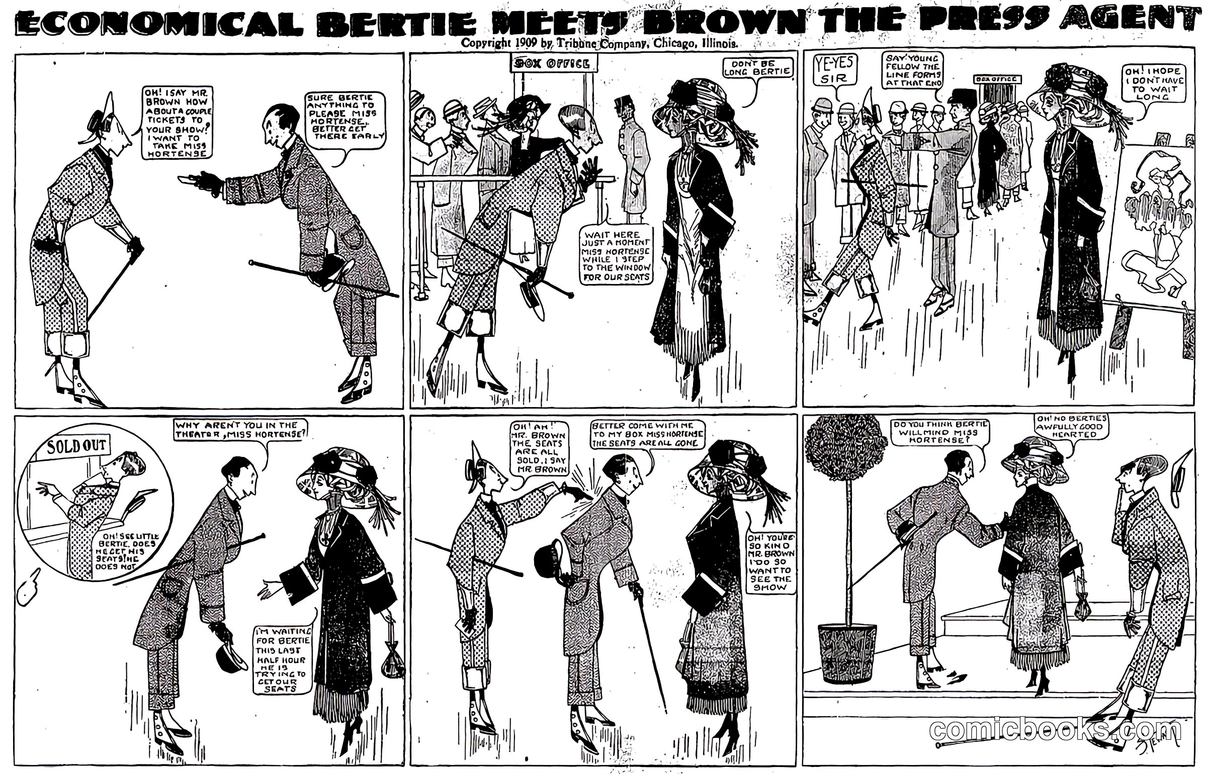 Economical Bertie Meets Brown the Press Agent