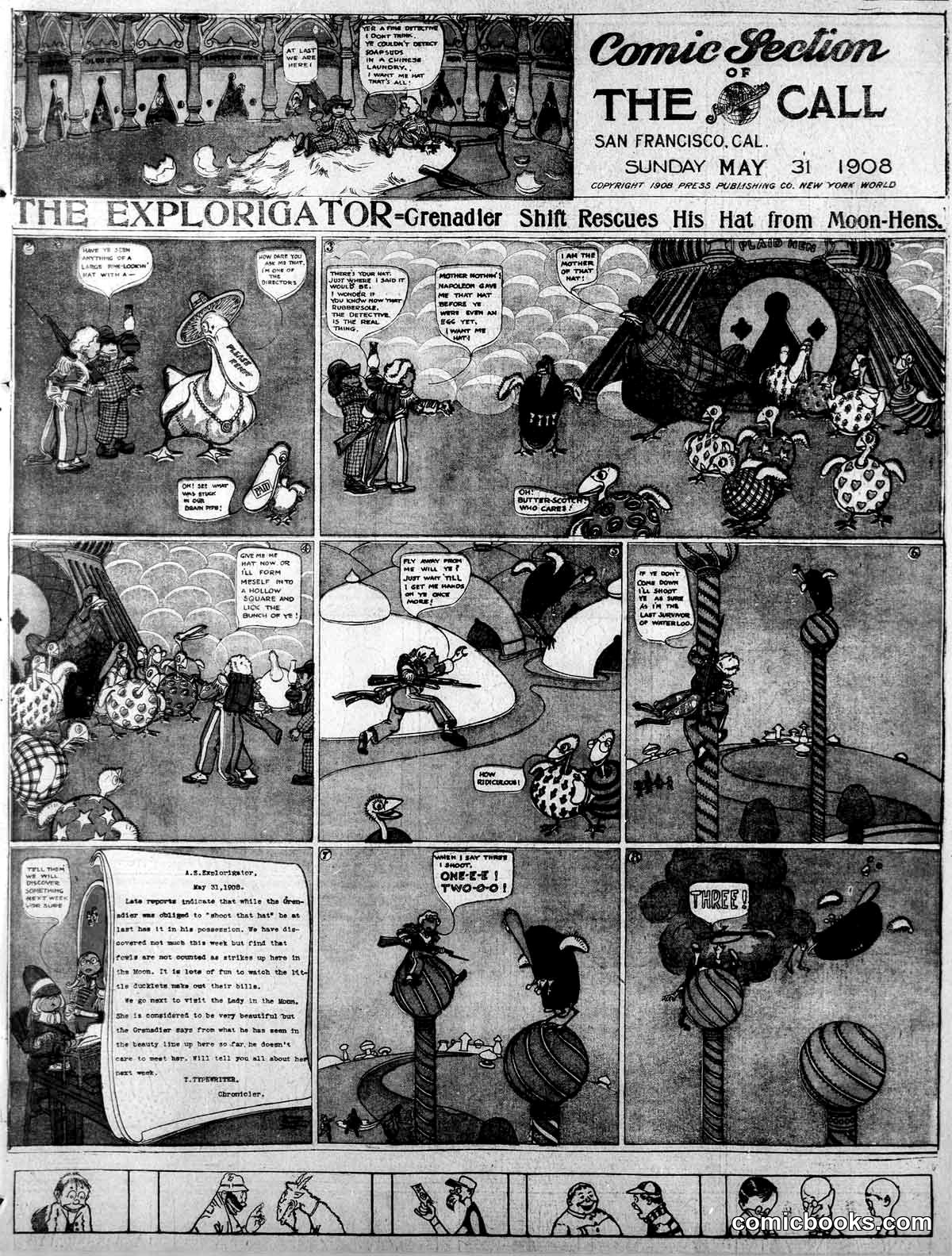 The Explorigator: Grenadier Shift Rescues His Hat from Moon-Hens