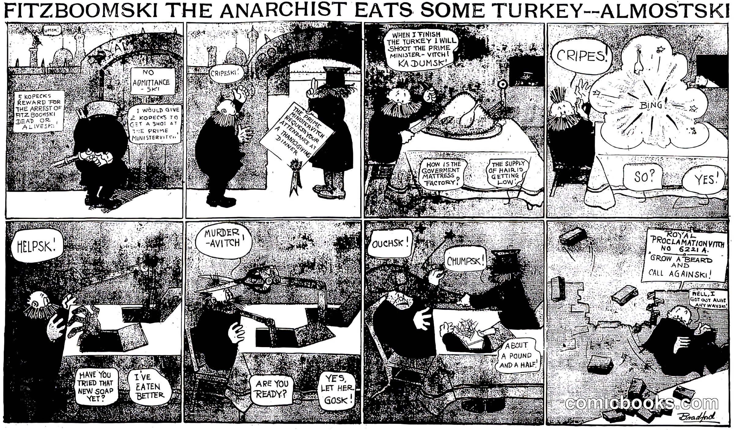 Fitzboomski the Anarchist Eats Some Turkey—Almostski