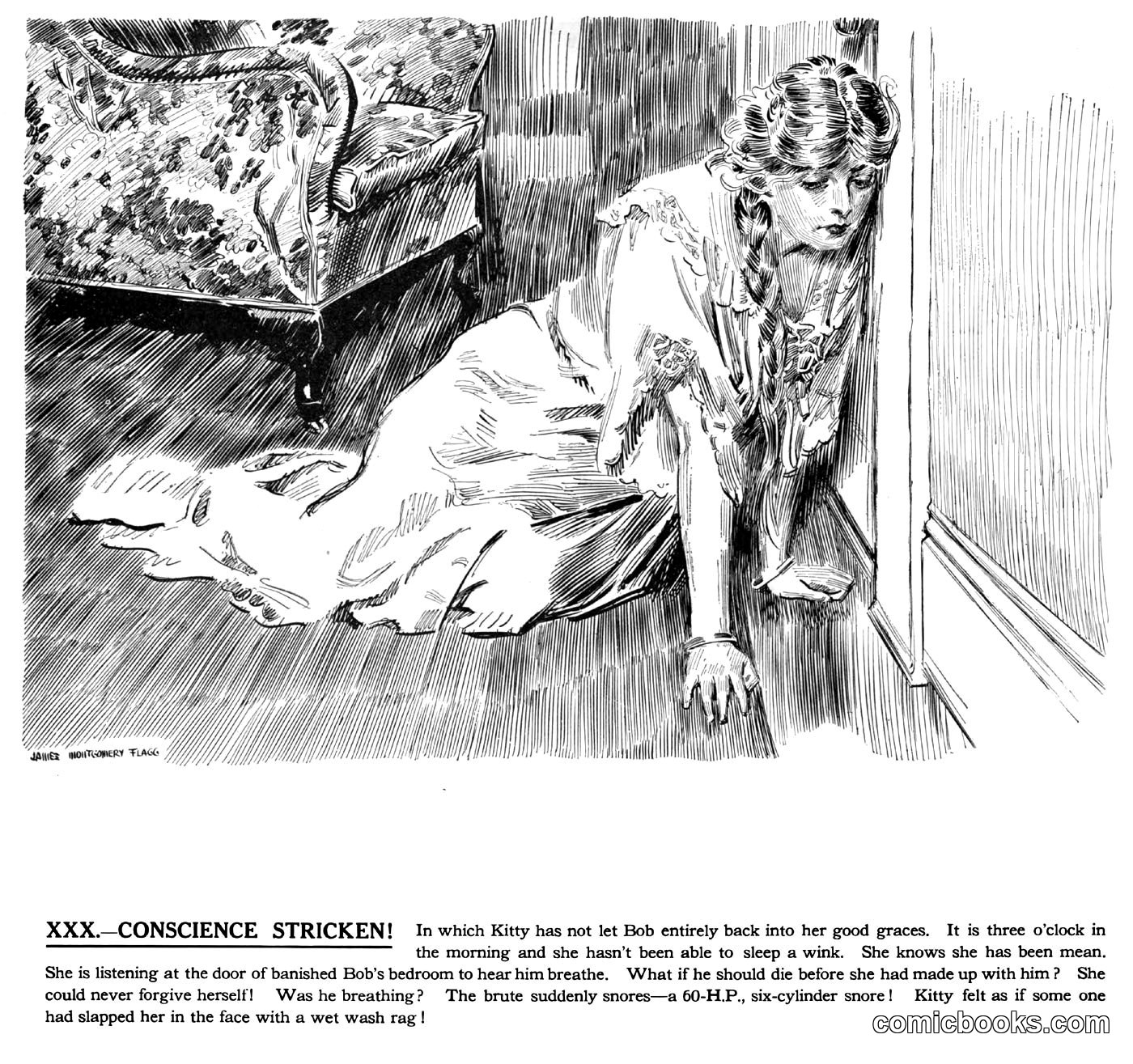 Kitty Cartoon Strip by James Montgomery Flagg