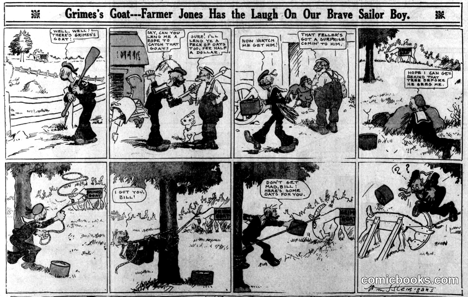 Grimes's Goat—Farmer Jones Has the Laugh On Our Brave Sailor Boy