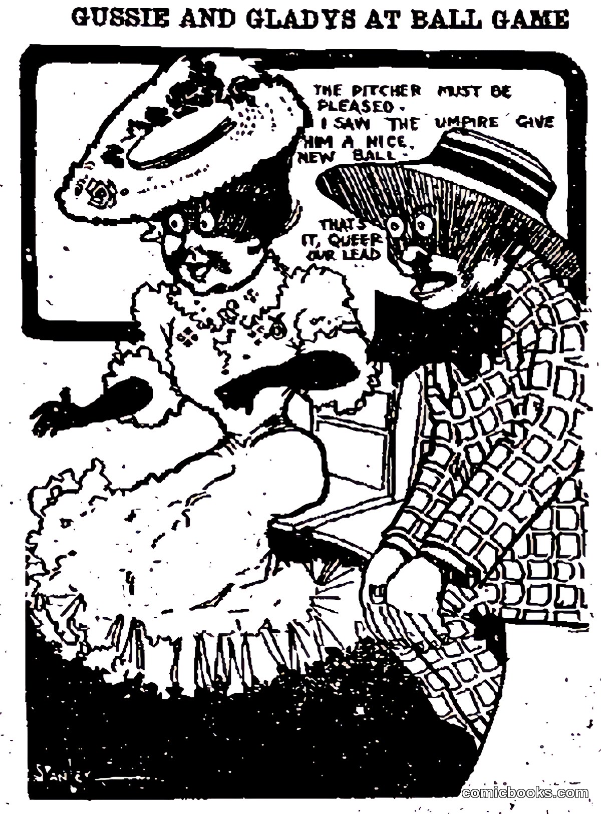 Gussie and Gladys at the Ball Game
