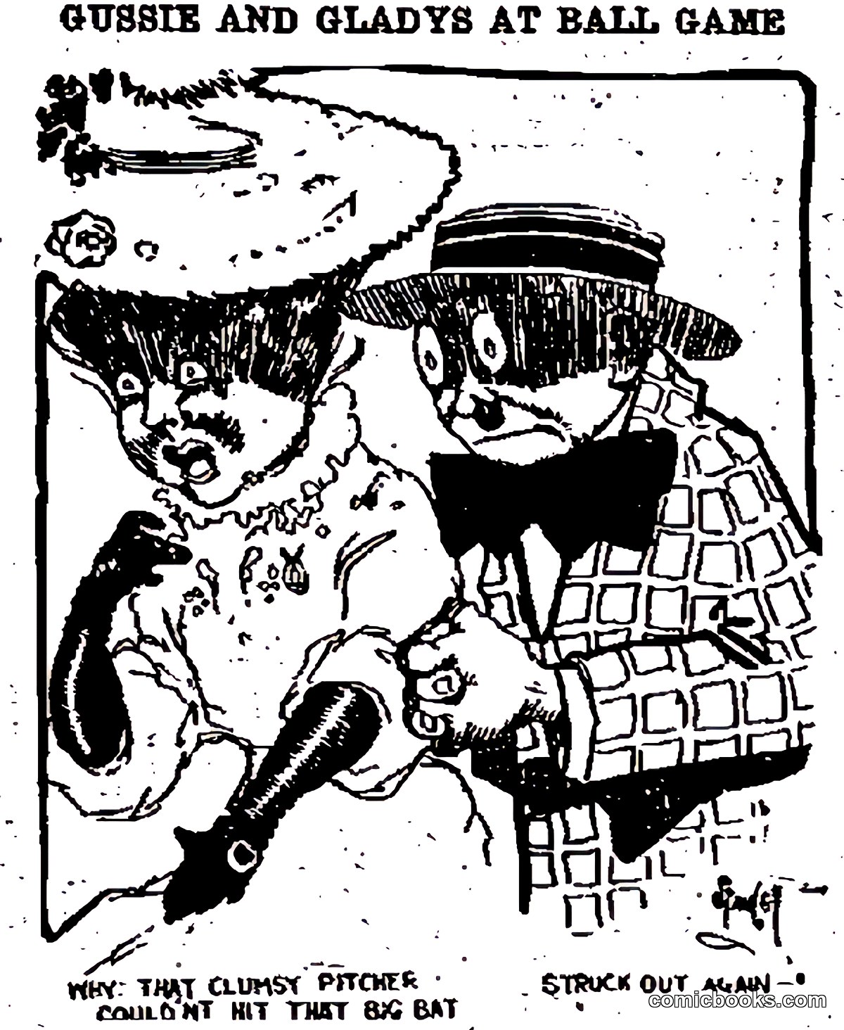 Gussie and Gladys at the Ball Game