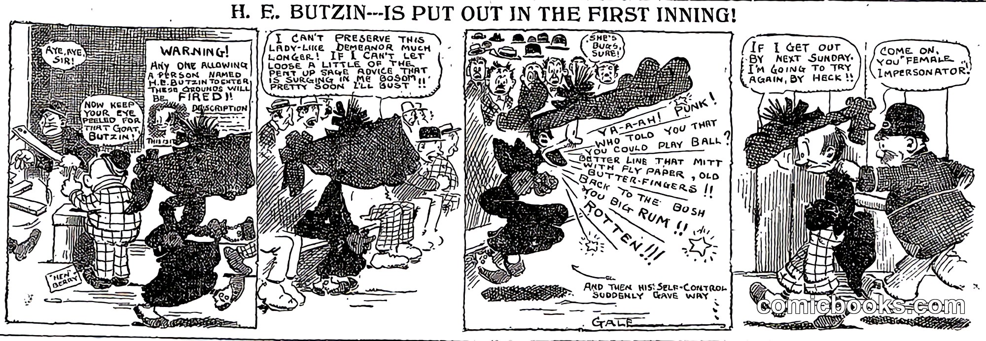 H. E. Butzin—Is Put Out in the First Inning