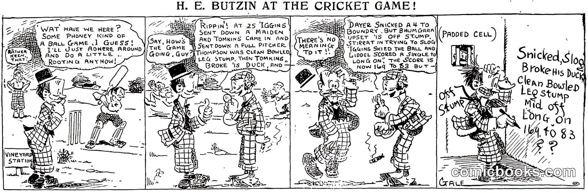 H. E. Butzin at the Cricket Game