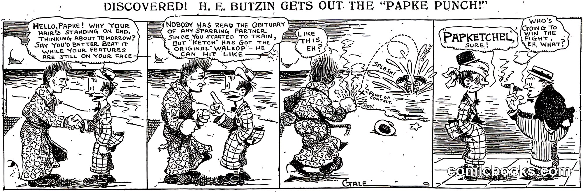 H. E. Butzin, "Discovered! H. E. Butzin Gets Out the 'Papke Punch'"