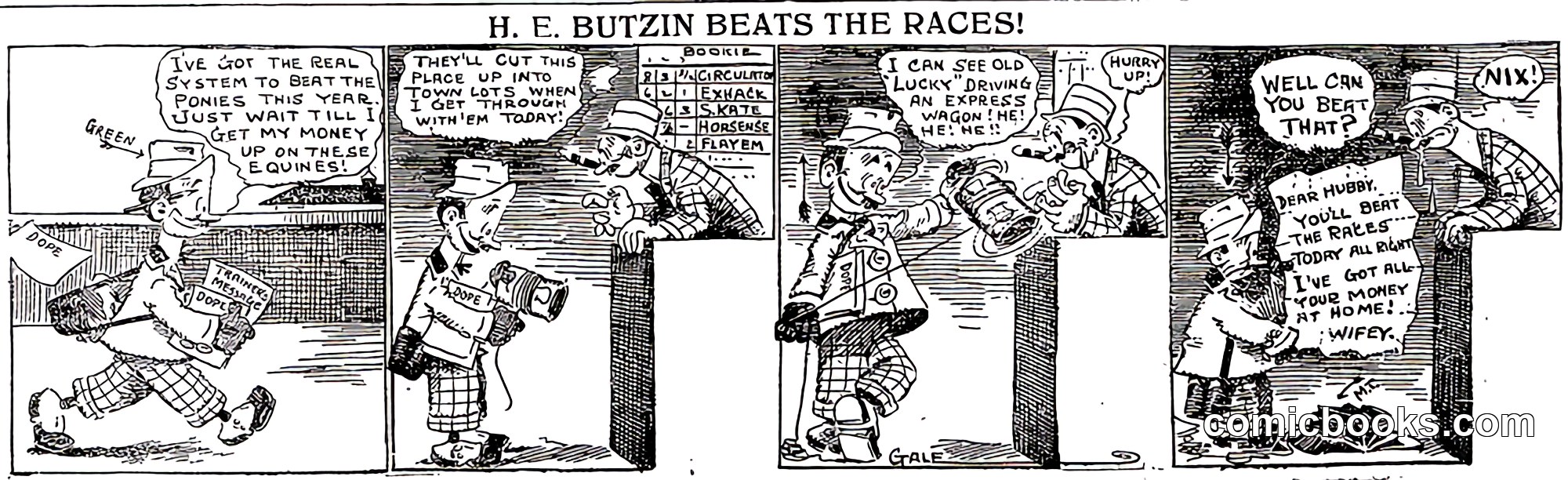 H. E. Butzin Beats the Races!