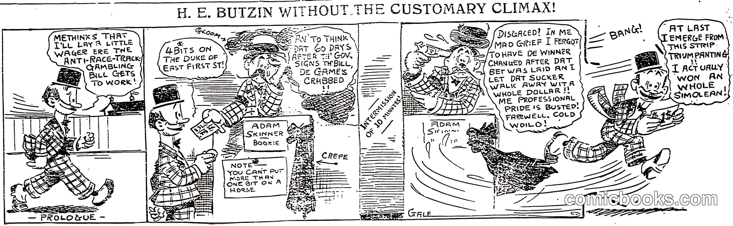 H. E. Butzin Without the Customary Climax!