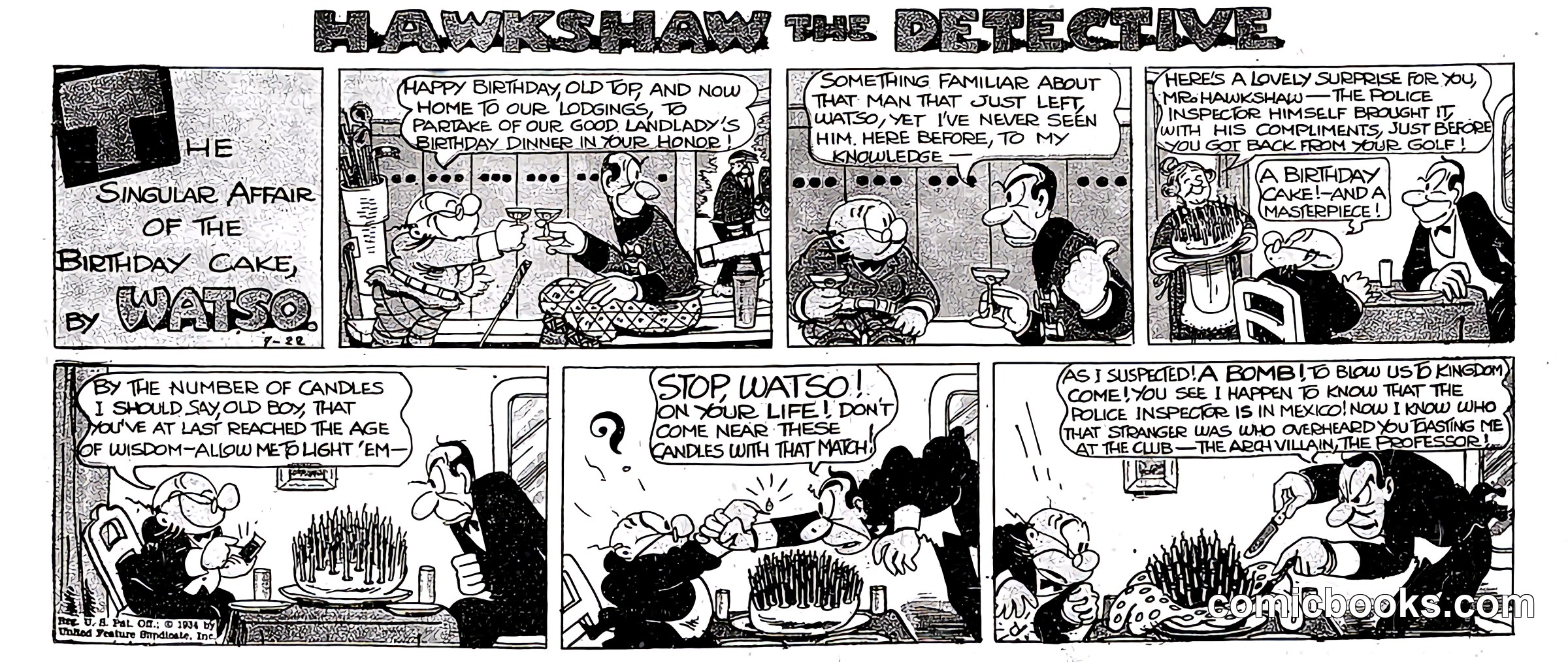 Hawkshaw the Detective: "The Singular Affair of the Birthday Cake"