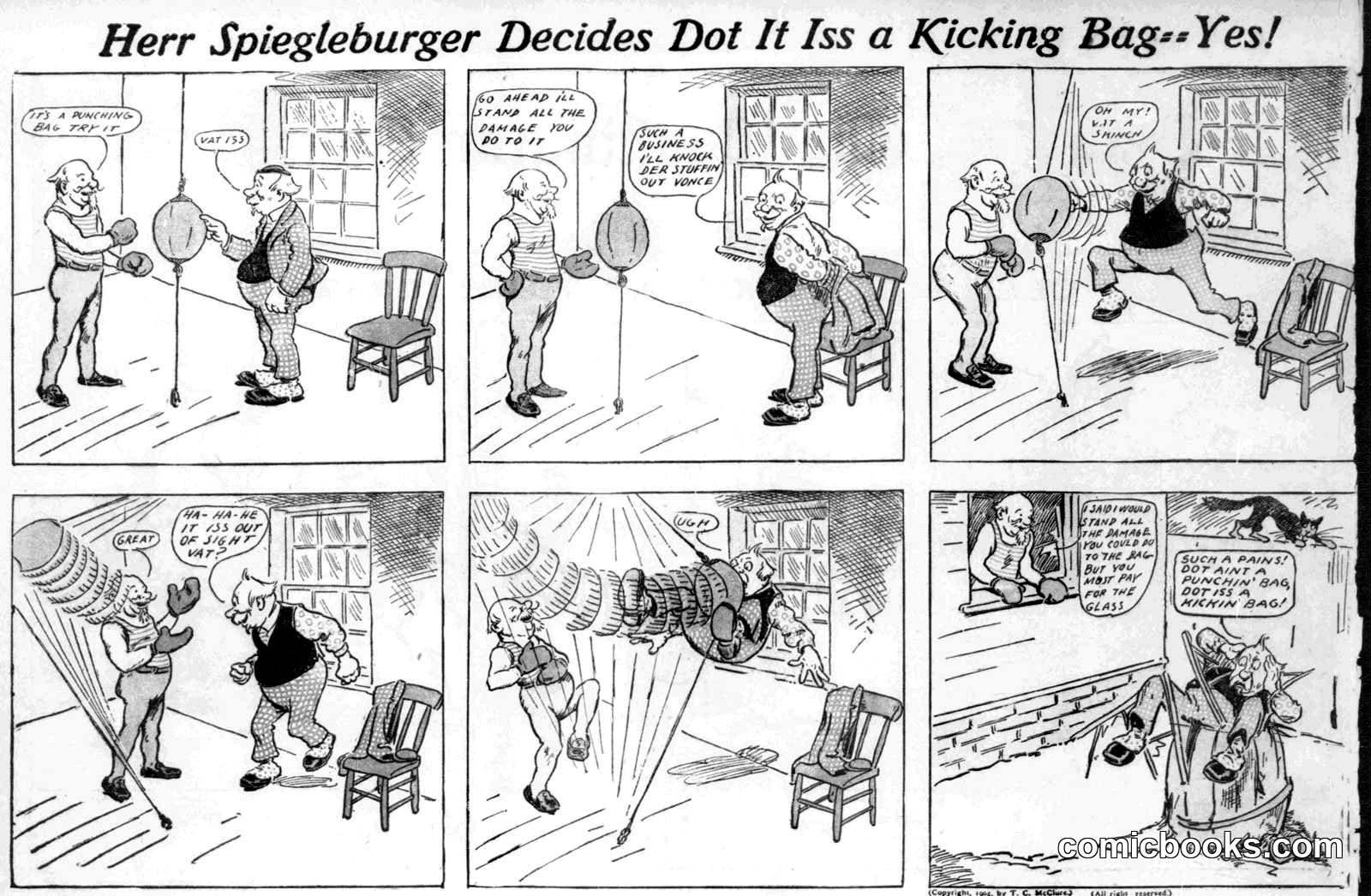 Herr Spiegleburger Decides Dot It Iss a Kicking Bag—Yes!