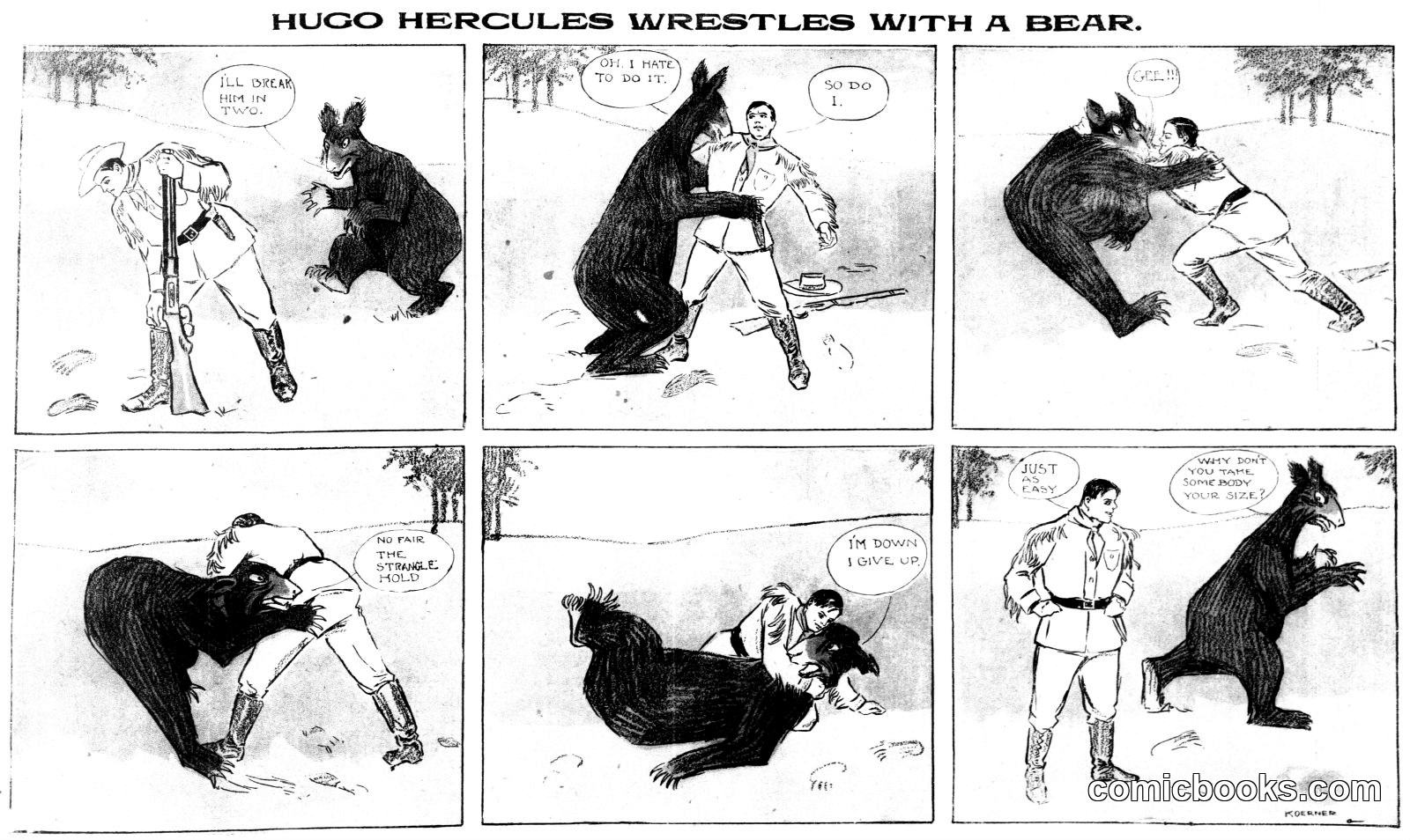 Hugo Hercules Wrestles with a Bear