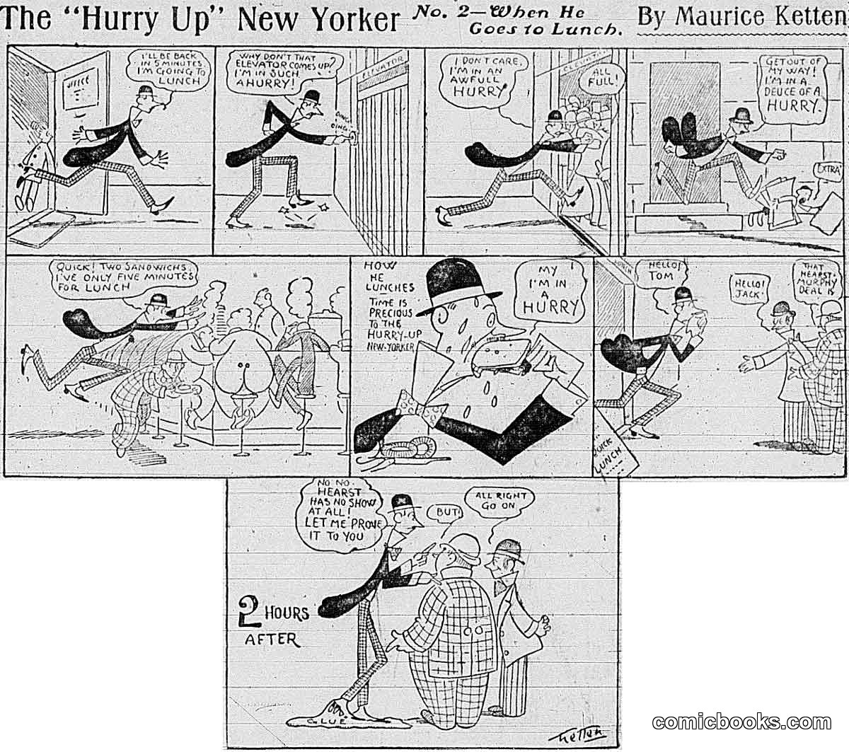 The "Hurry Up" New Yorker: When He Goes to Lunch