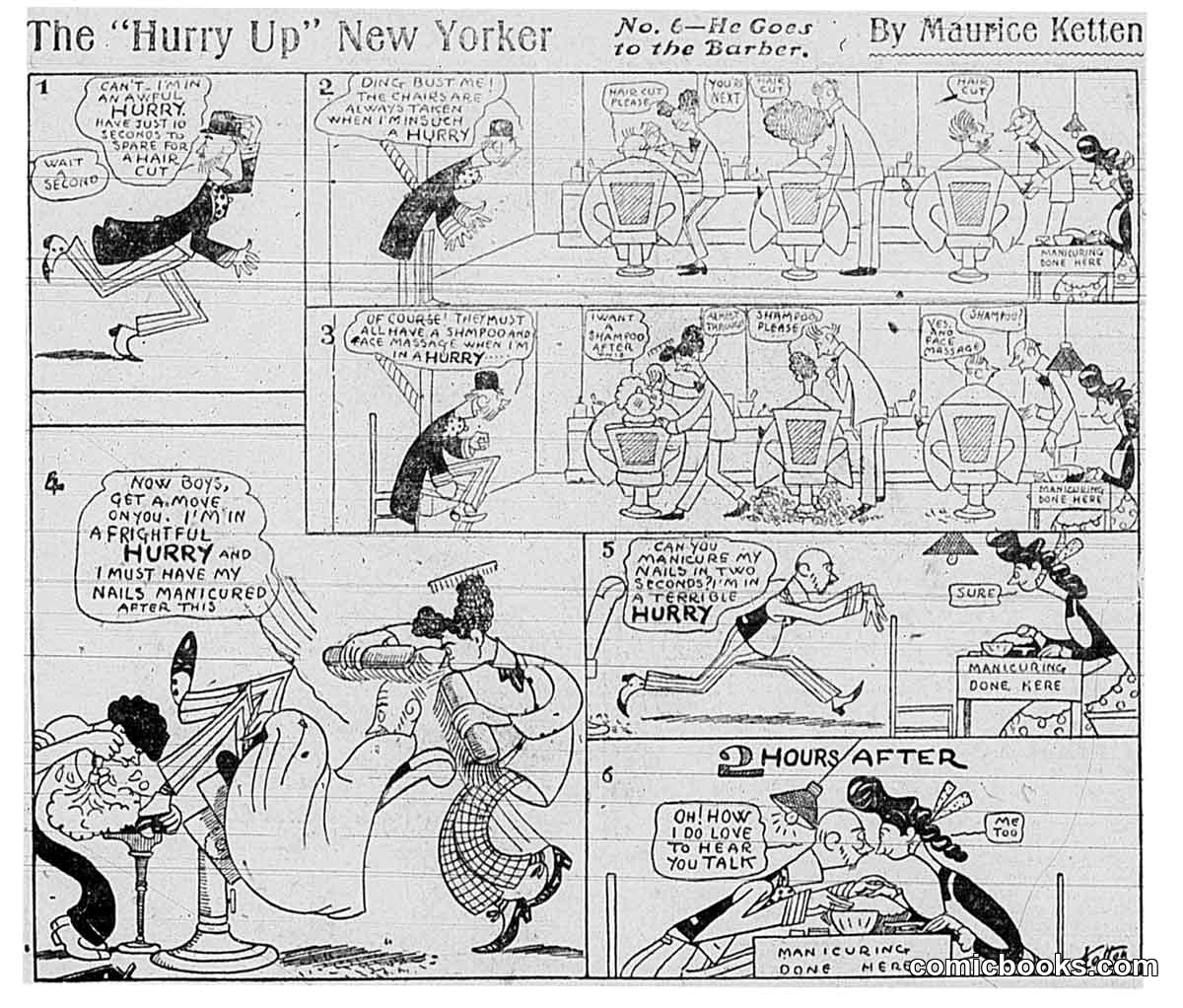 The "Hurry Up" New Yorker: Life Goes to the Barber