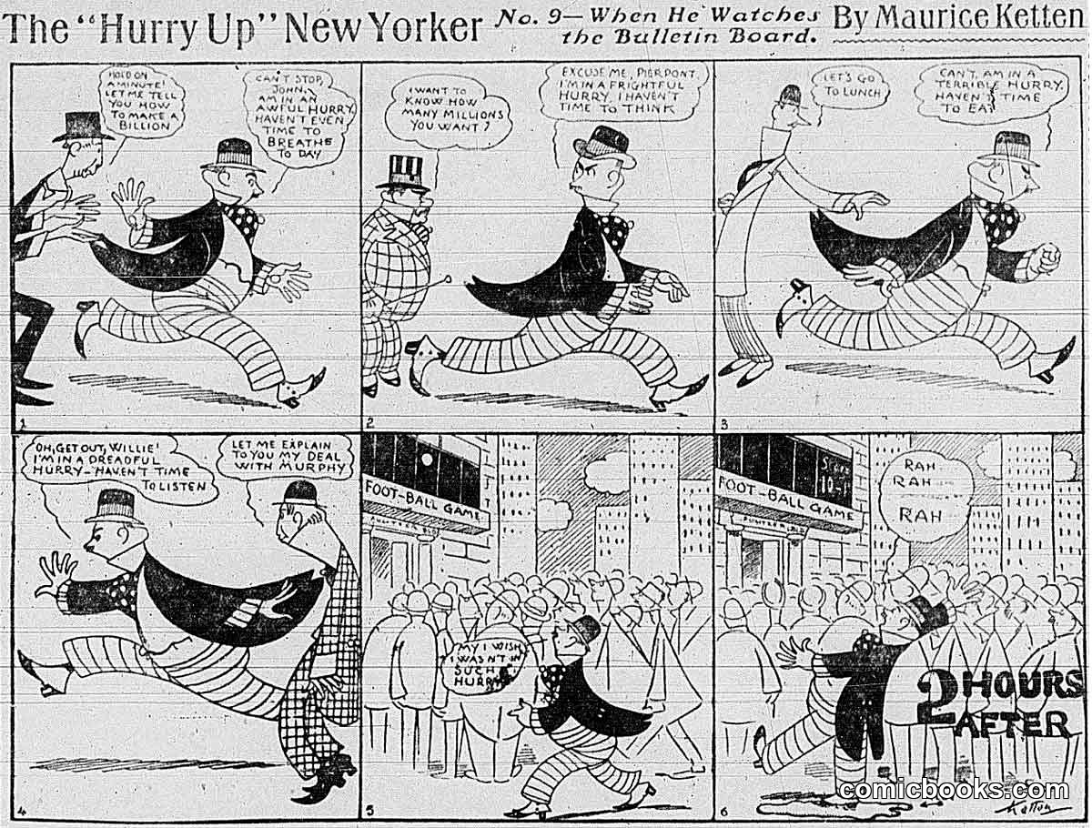 The "Hurry Up" New Yorker, No. 9—When He Watches the Bulletin Board