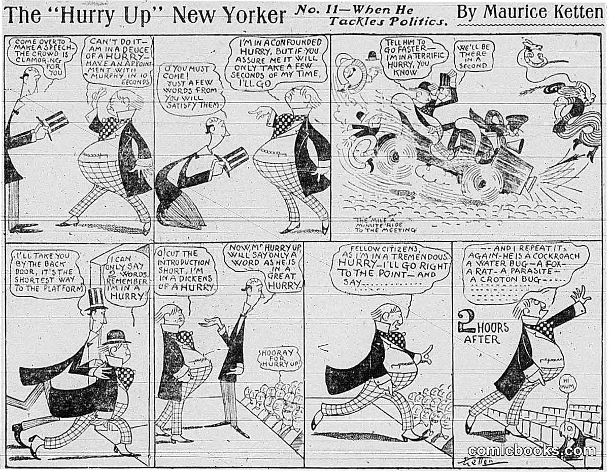 The "Hurry Up" New Yorker No. 11—When He Tackles Politics