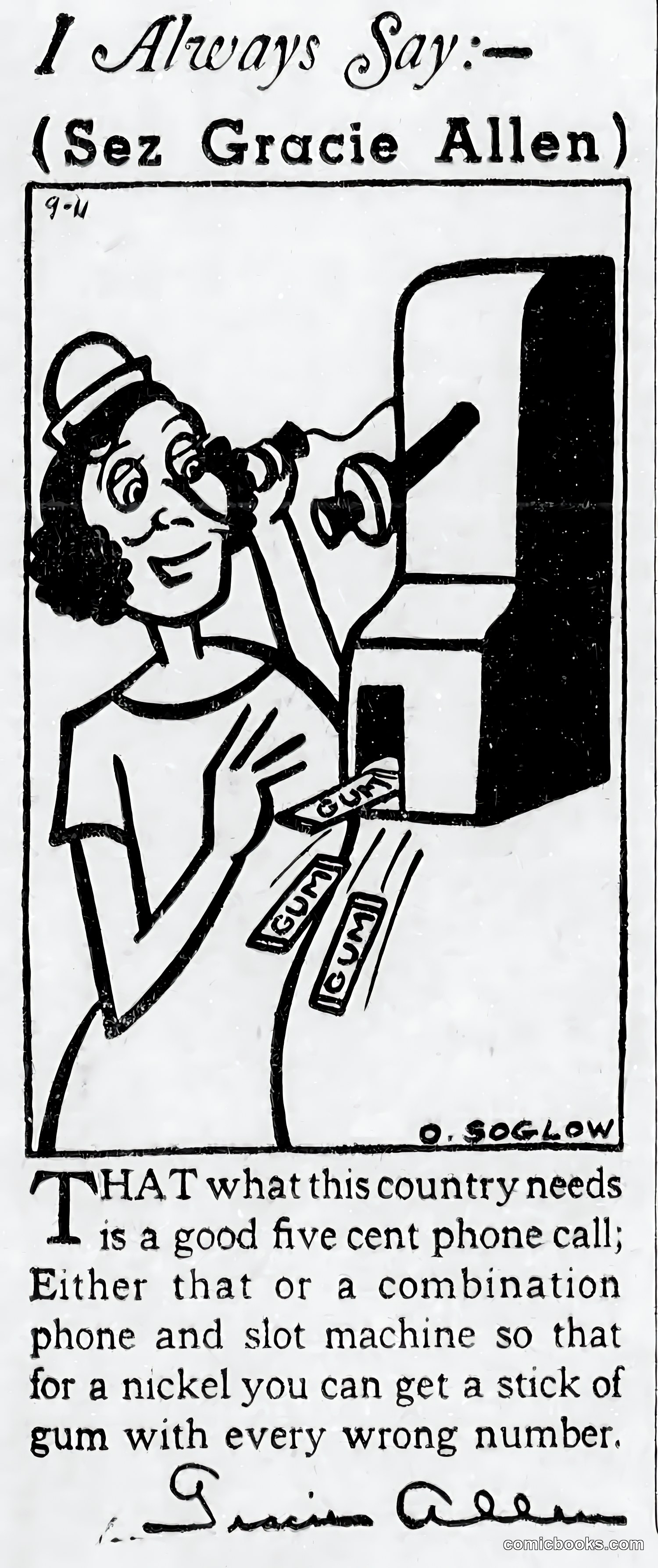 I Always Say—(Sez Gracie Allen)